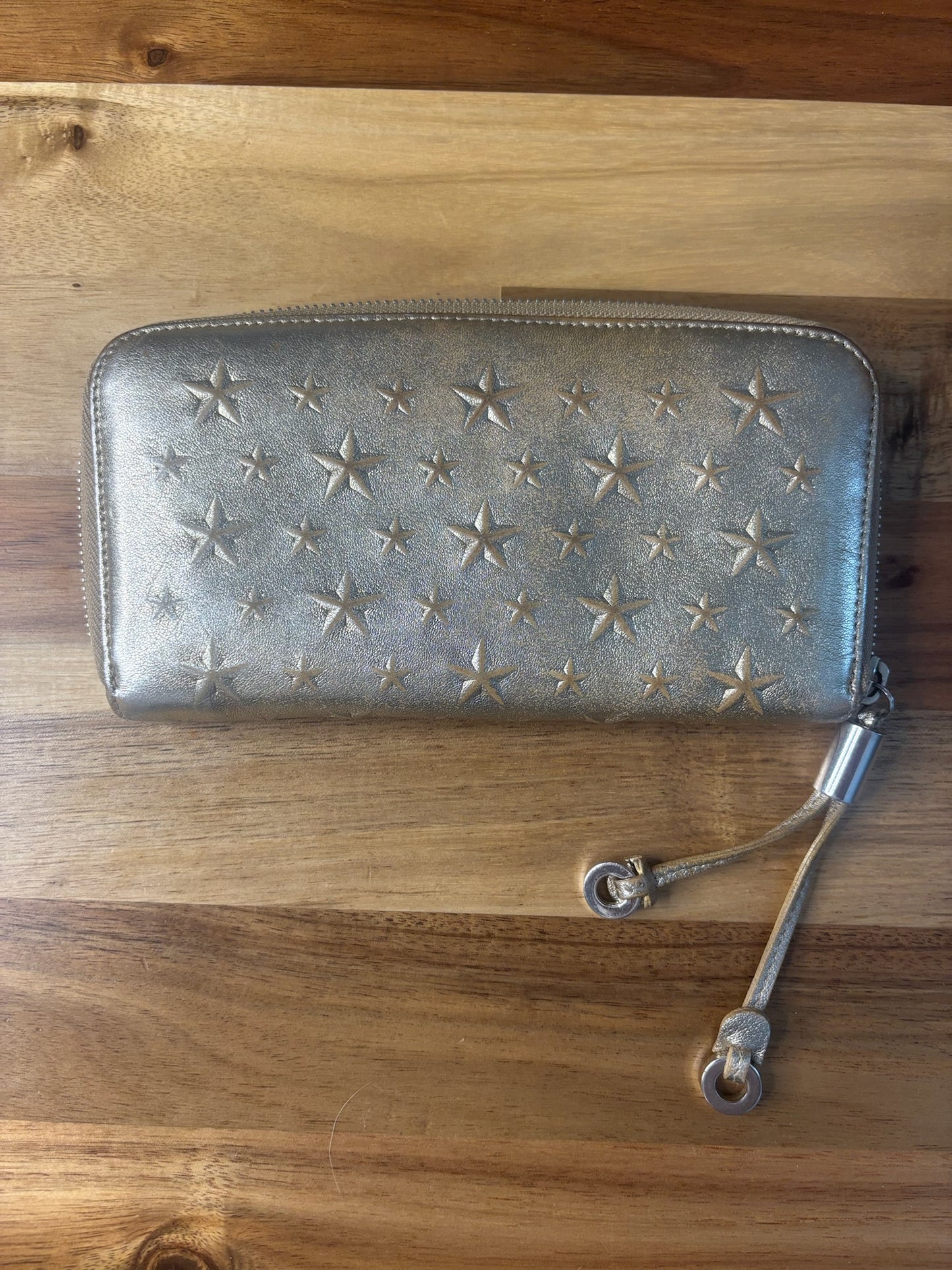Jimmy Choo Filipa Studded Metallic Leather Wallet