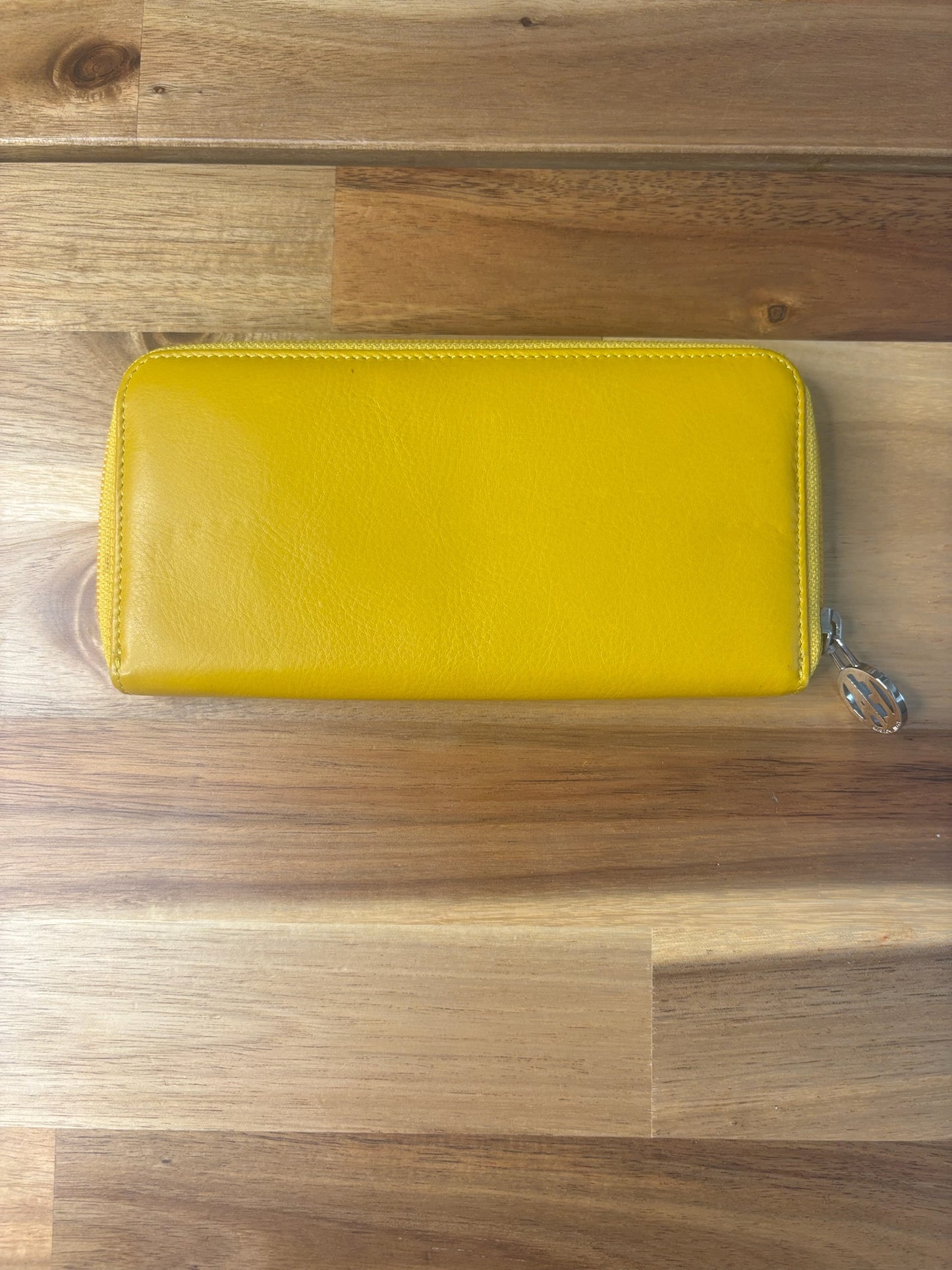 Emporio Armani Yellow Zip-Around Wallet