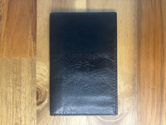 Saint Laurent Black Leather Bifold Card Case Wallet