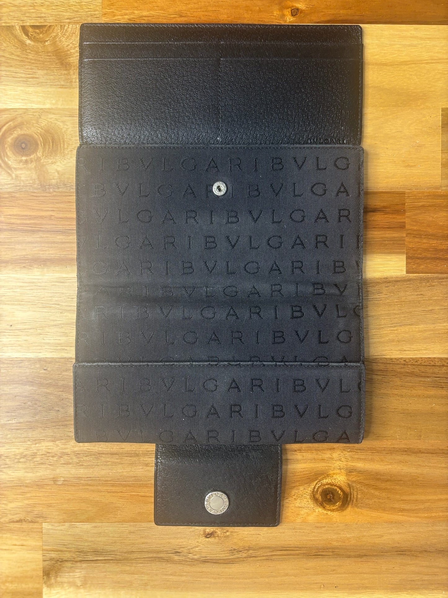 BVLGARI Logomania Canvas and Leather Long Wallet