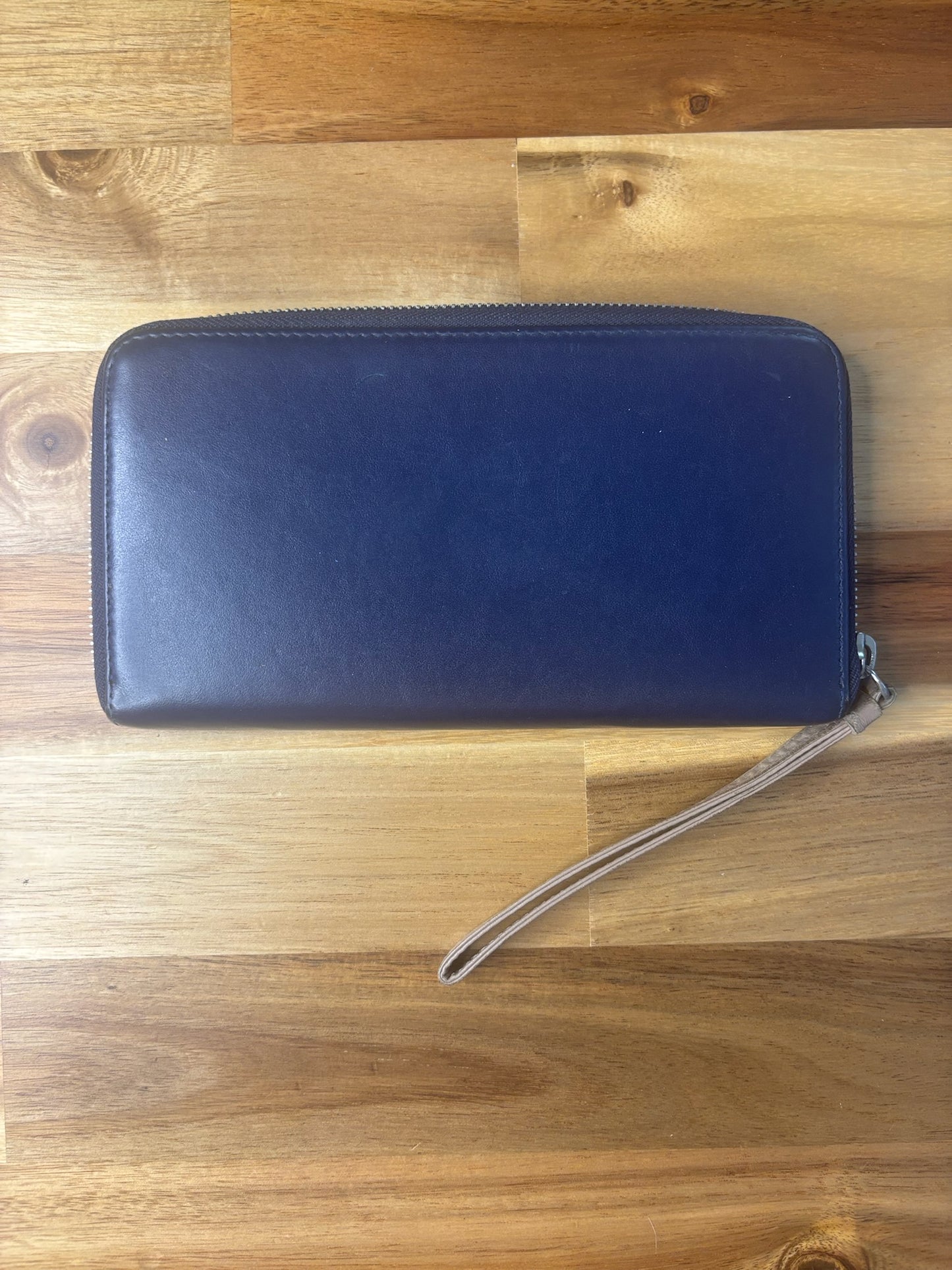 Furla Blue Leather Zip-Around Wallet