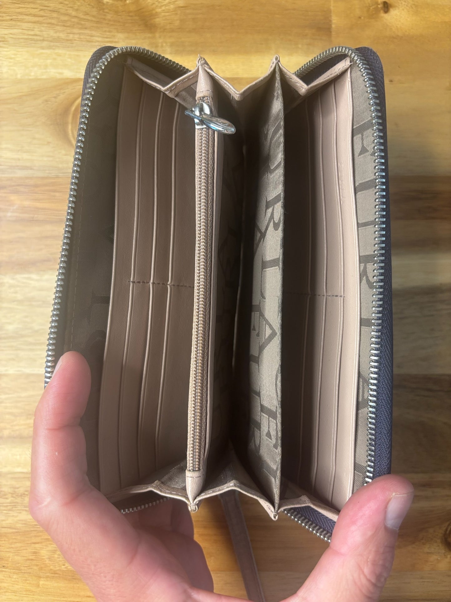 Furla Blue Leather Zip-Around Wallet