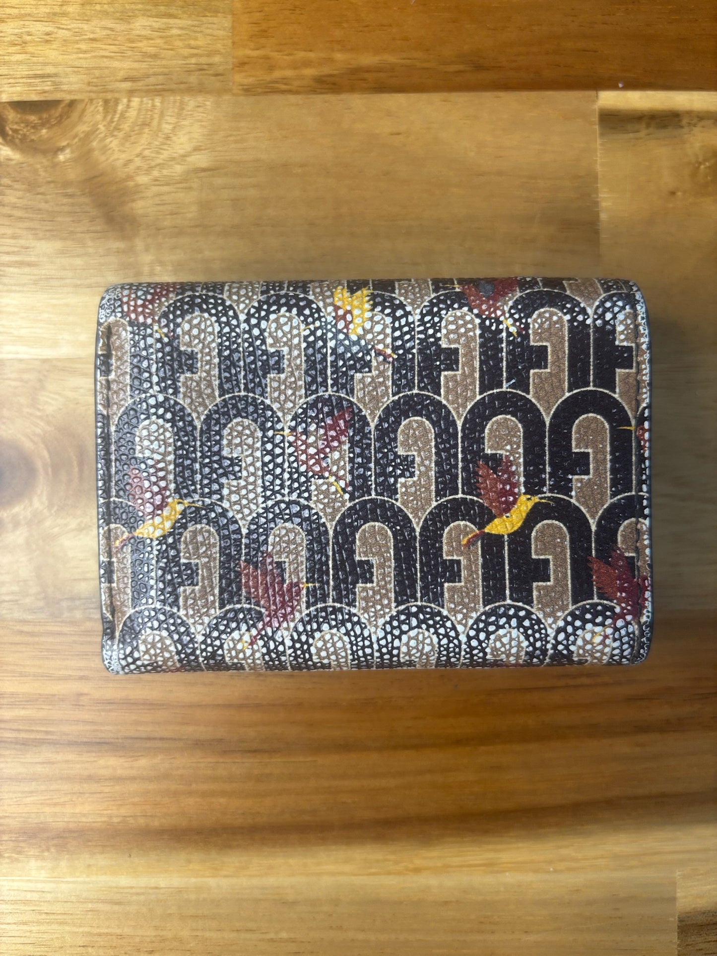 Furla Burgundy Leather Tri-Fold Wallet