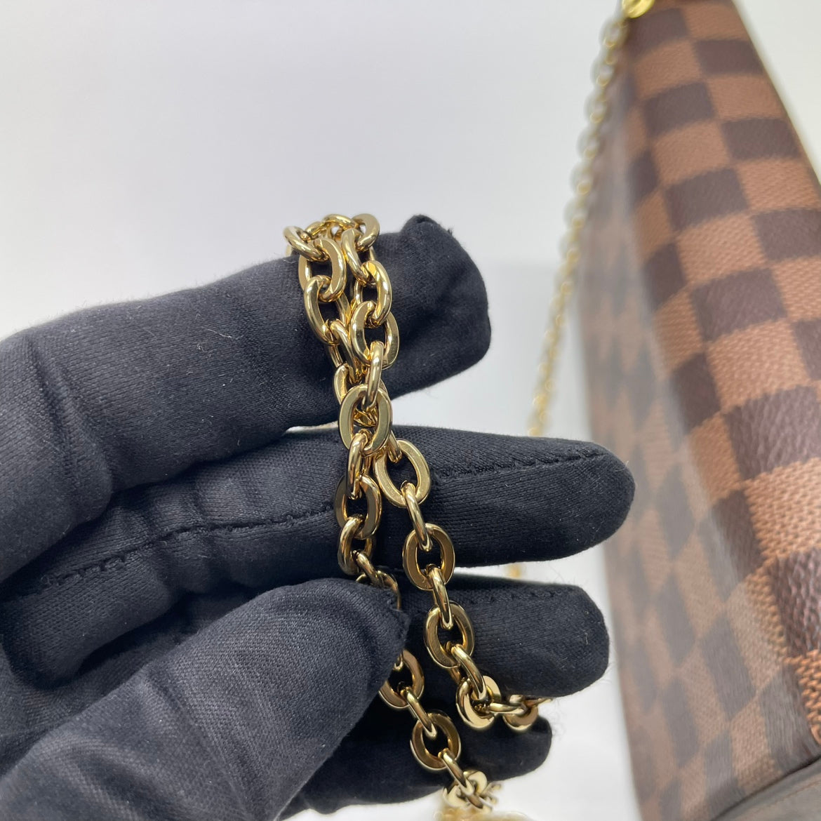 Louis Vuitton Brown PVC Damier Ebene Canvas Pochette Félicie ONE Crossbody Bag N63032 (V1295209HL)