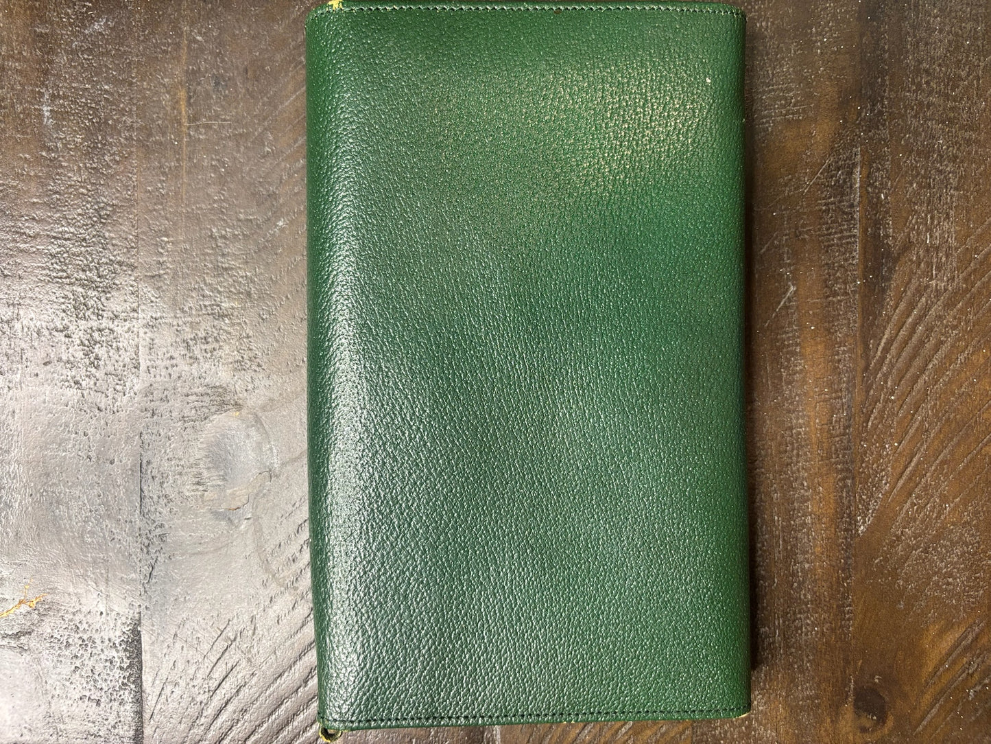 Green Leather Clutch Bag with Gold-Tone Lock