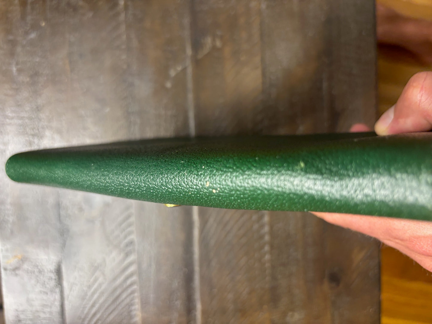 Green Leather Clutch Bag with Gold-Tone Lock