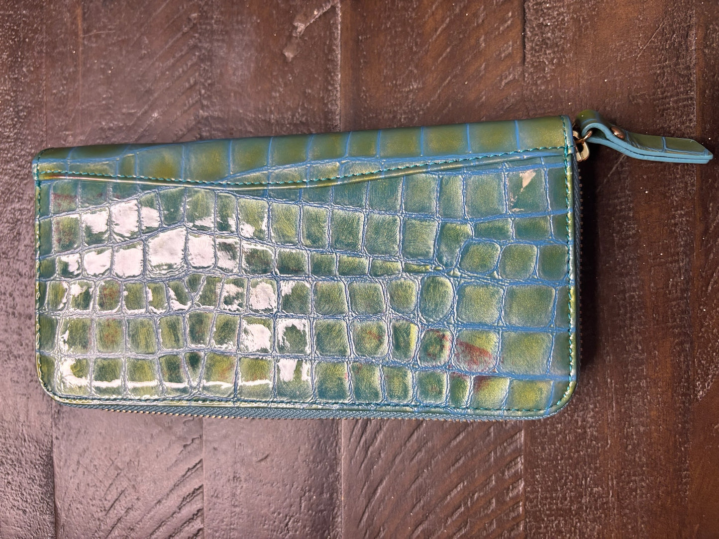 Sea Green Croc-Embossed Wallet