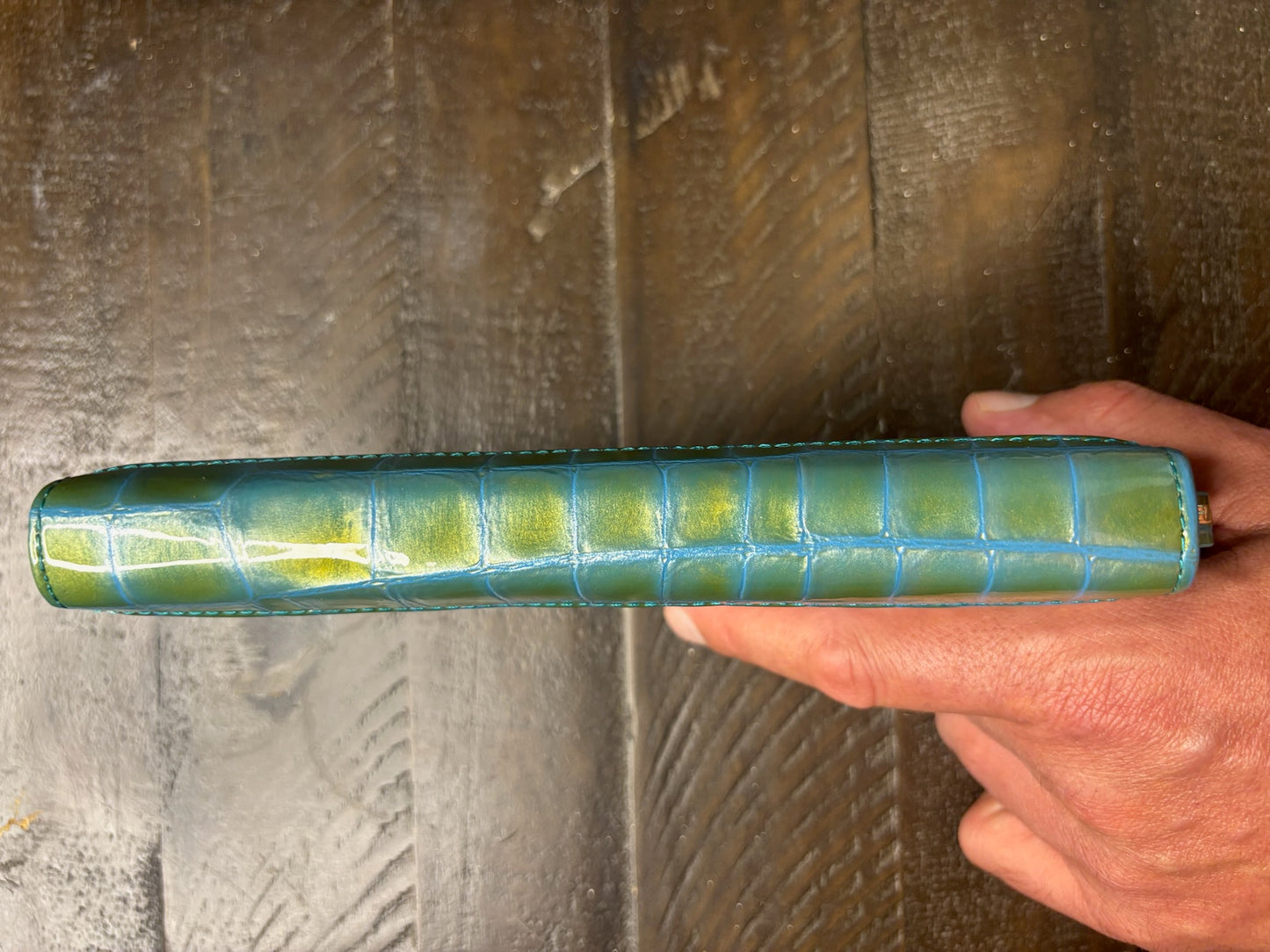 Sea Green Croc-Embossed Wallet