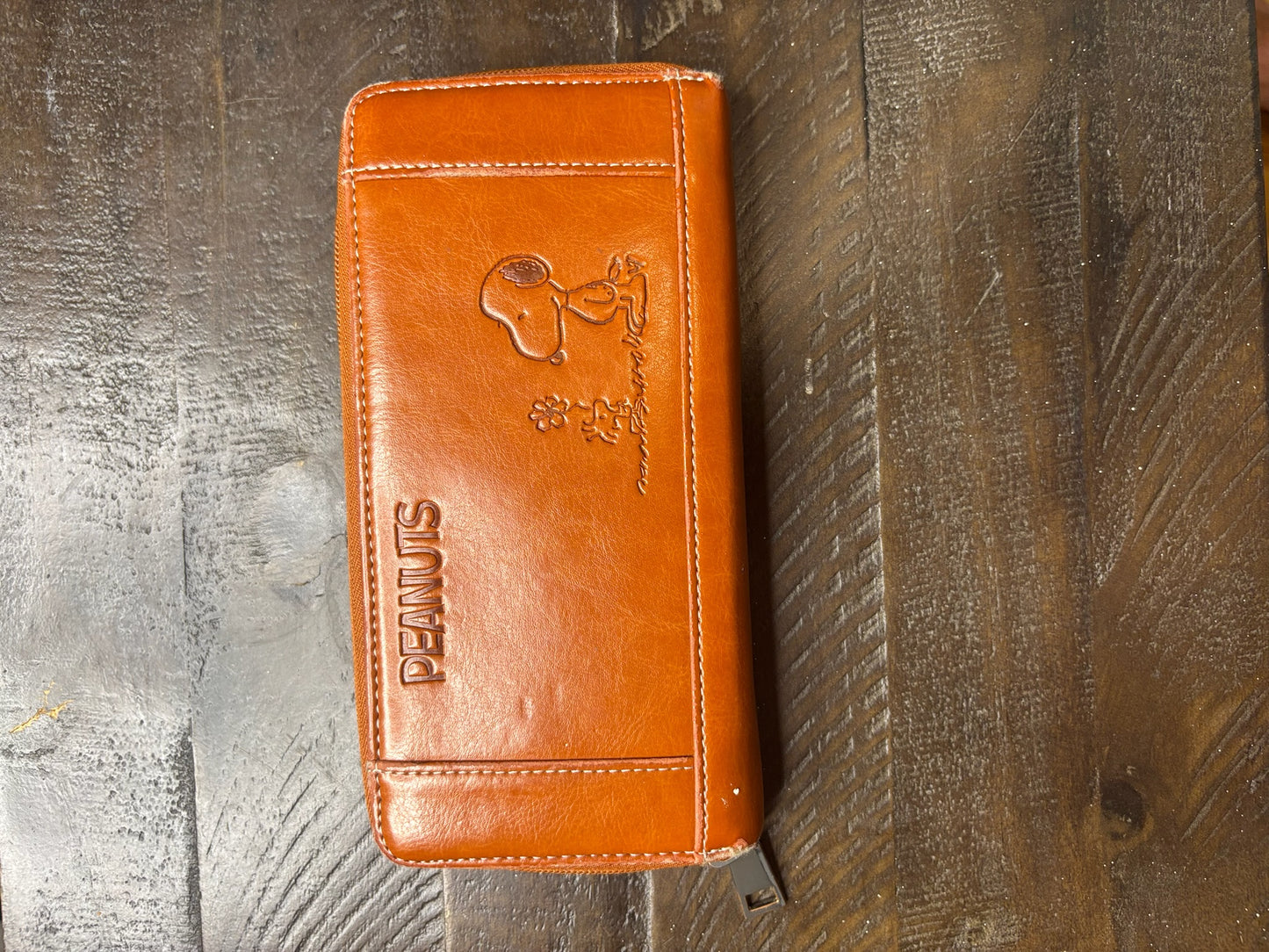 PEANUTS Snoopy Brown Zip-Around Long Wallet