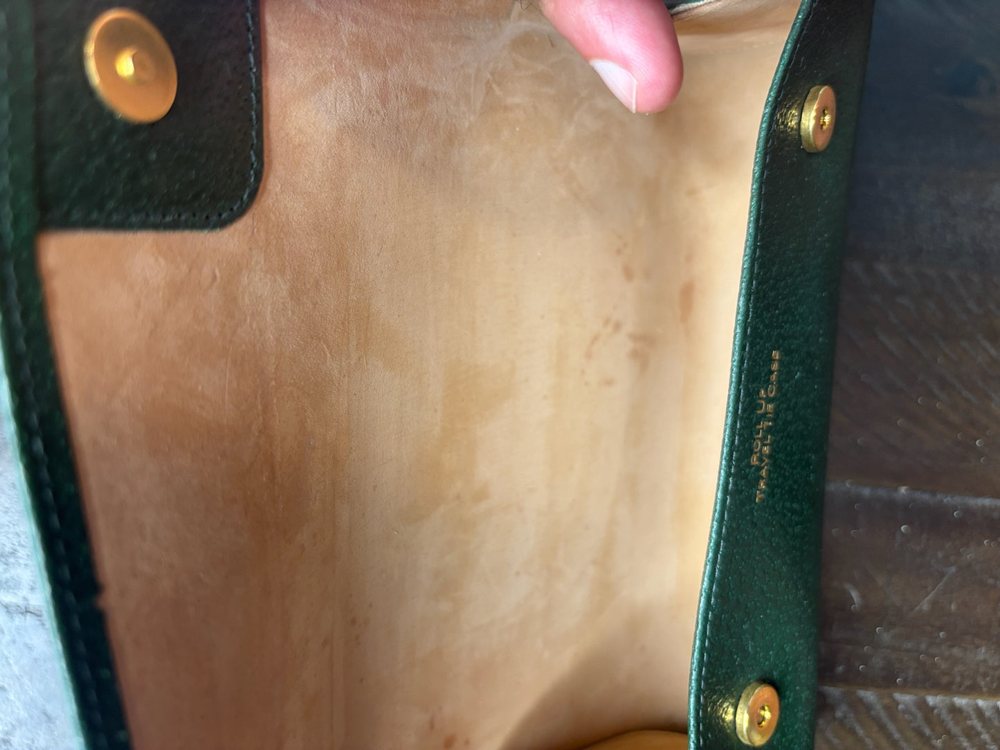 Green Roll-Up Travel Tie Case