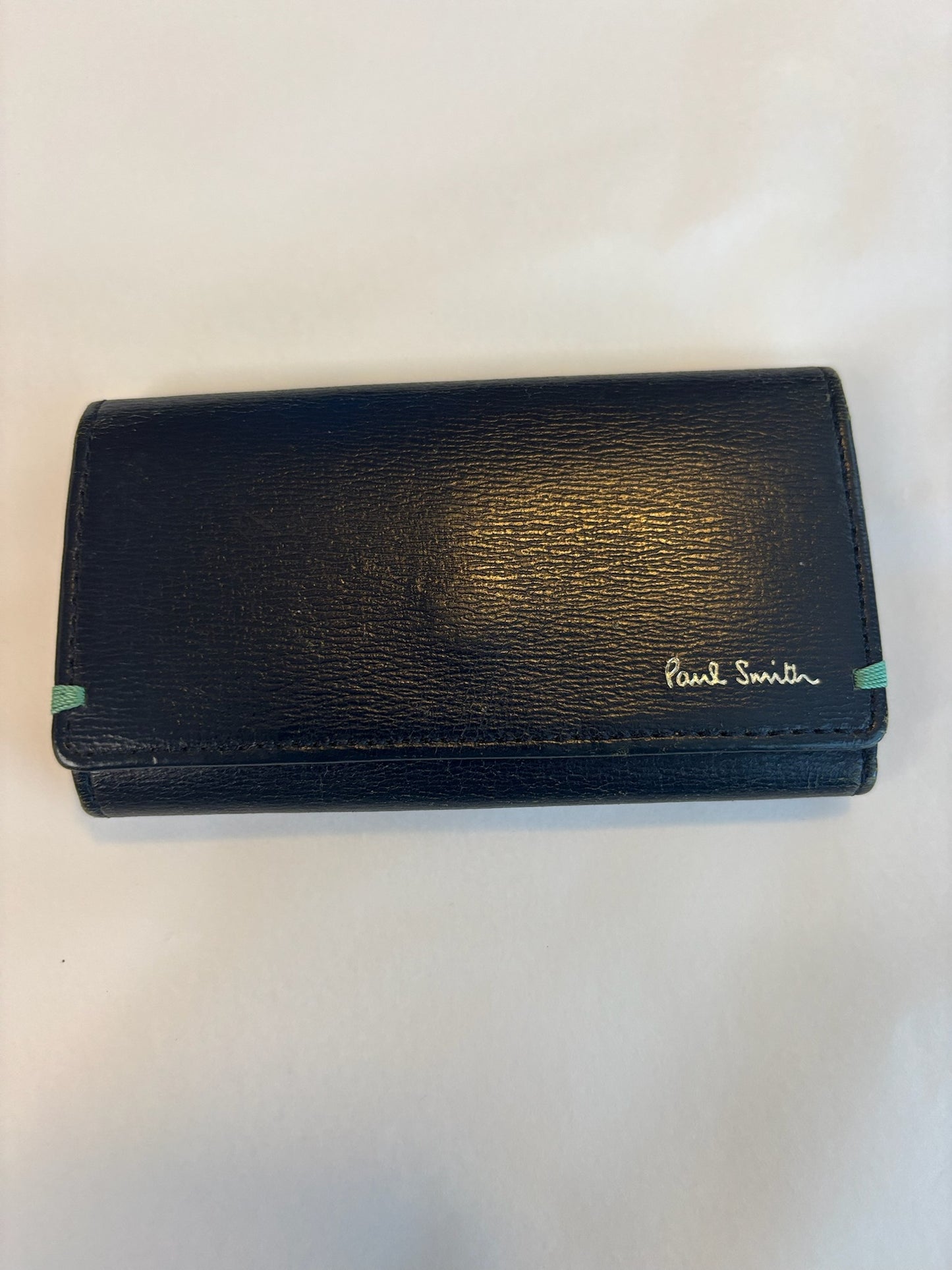 Paul Smith Navy Blue Leather Key Case