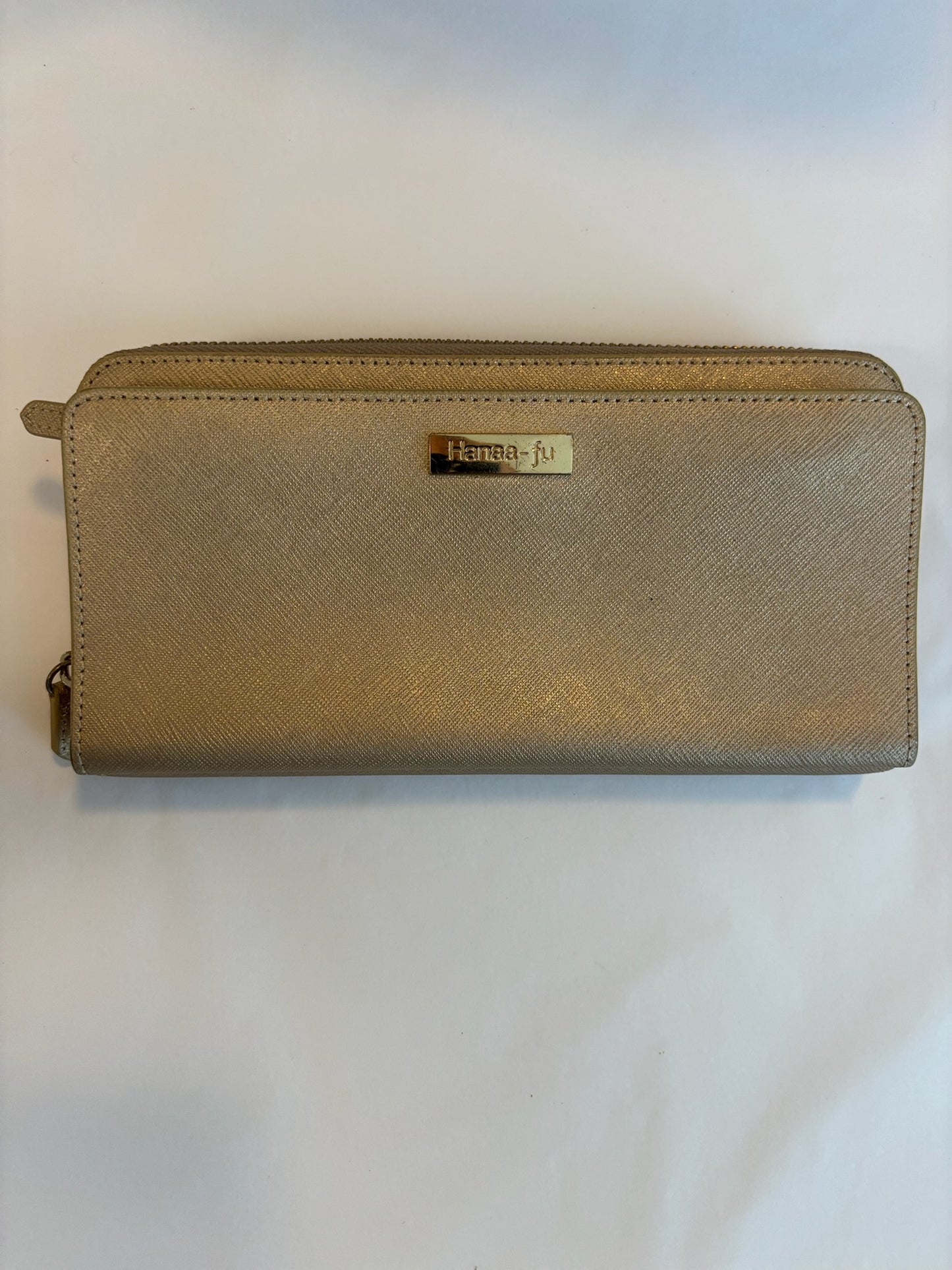 Hanaa-fu Gold Zip-Around Long Wallet