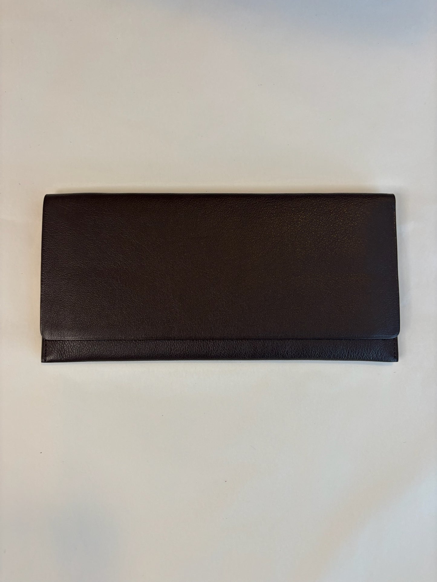 Chocolate Brown Leather Flap Wallet