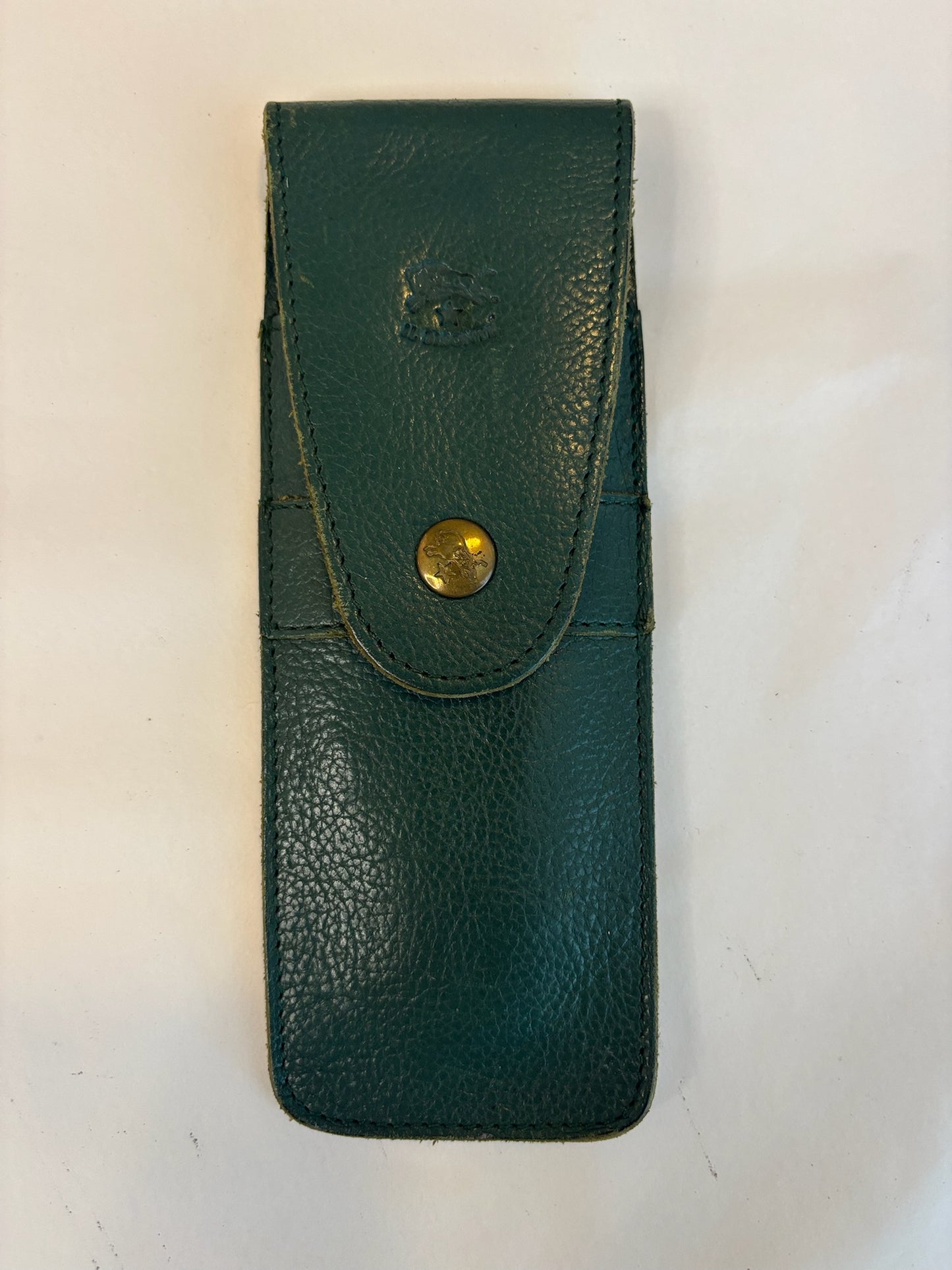 Il Bisonte Green Leather Pen Case