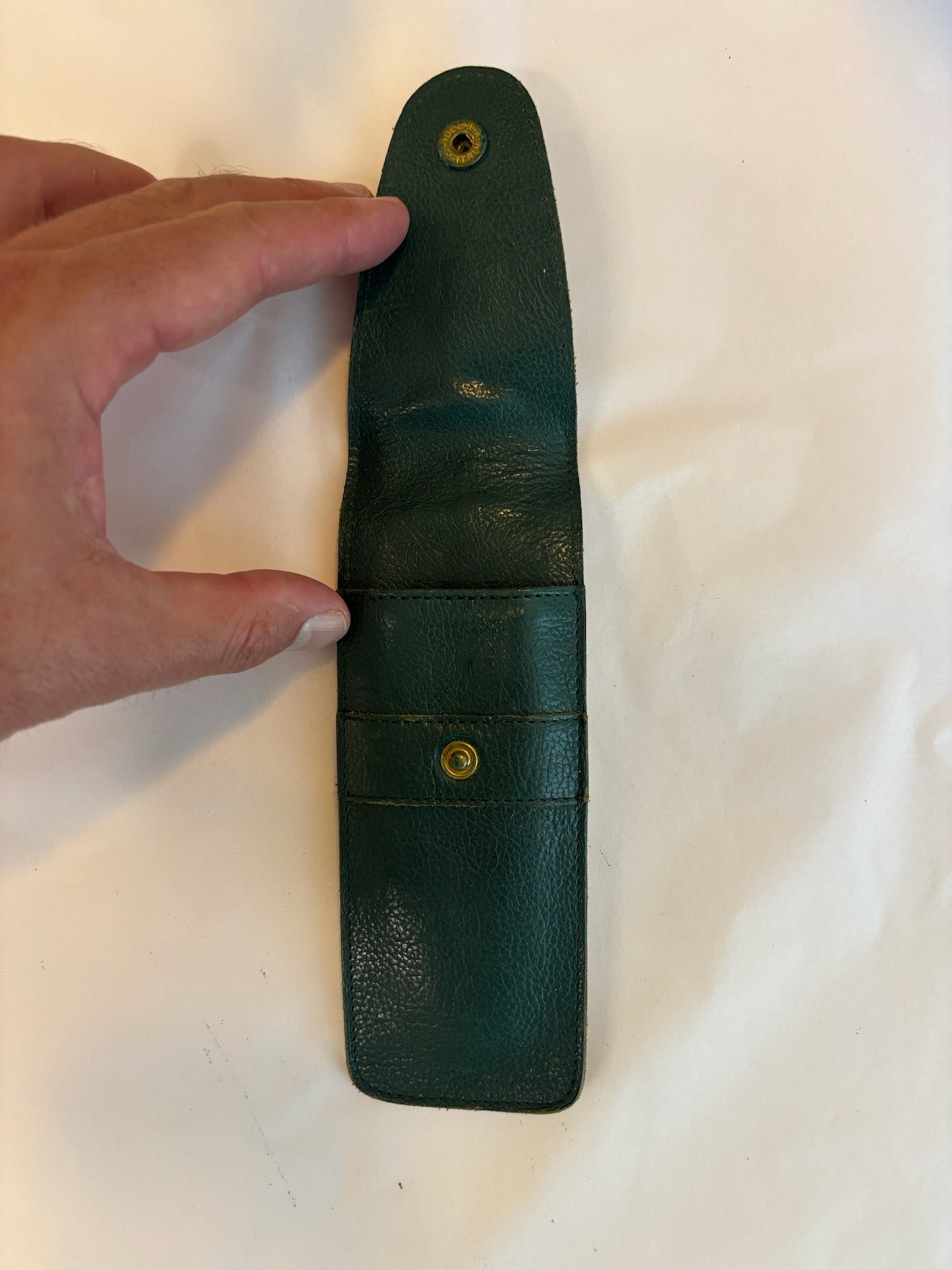 Il Bisonte Green Leather Pen Case
