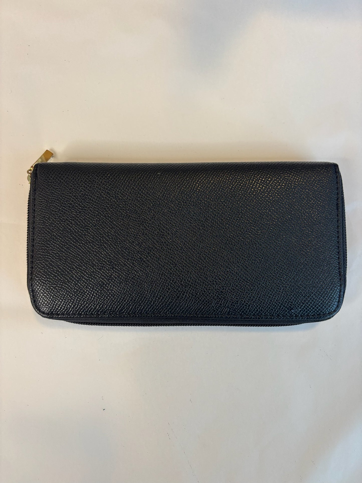 Anna Rose Black Textured Zip-Around Wallet