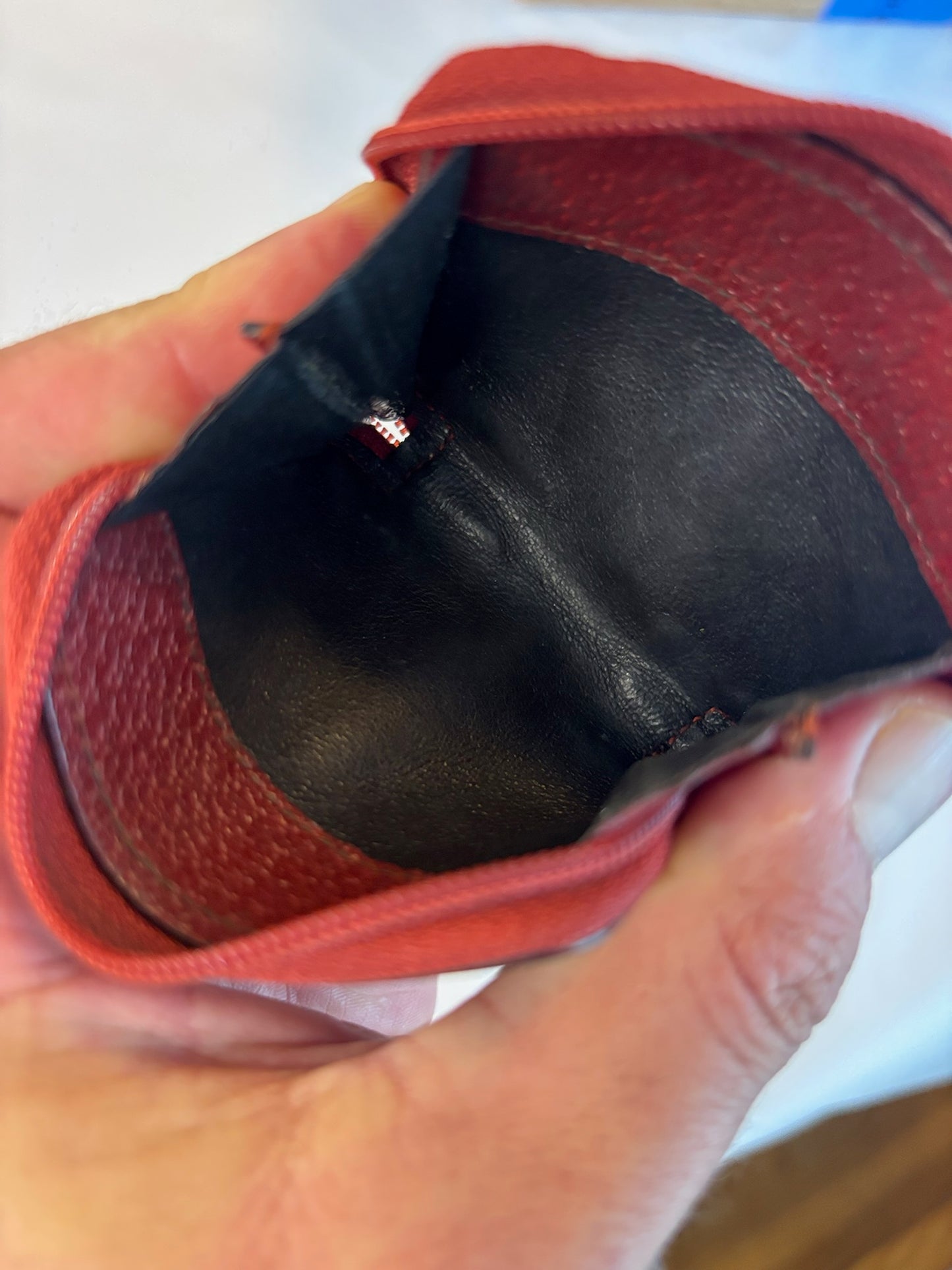Gucci Red Leather Zip-Around Coin Case