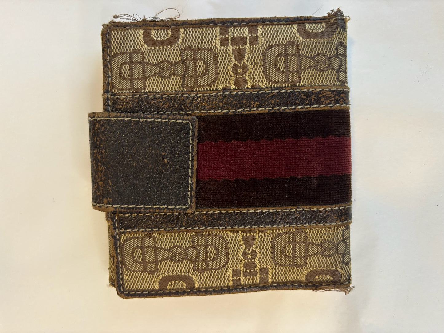 Vintage Gucci GG Canvas and Suede Wallet