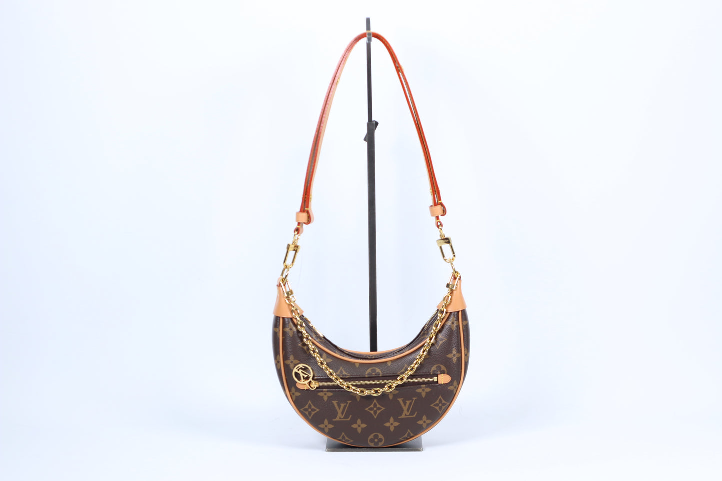 Louis Vuitton Brown PVC Monogram Loop Hobo ONE Shoulder Bag M81098 (VC12190428H)