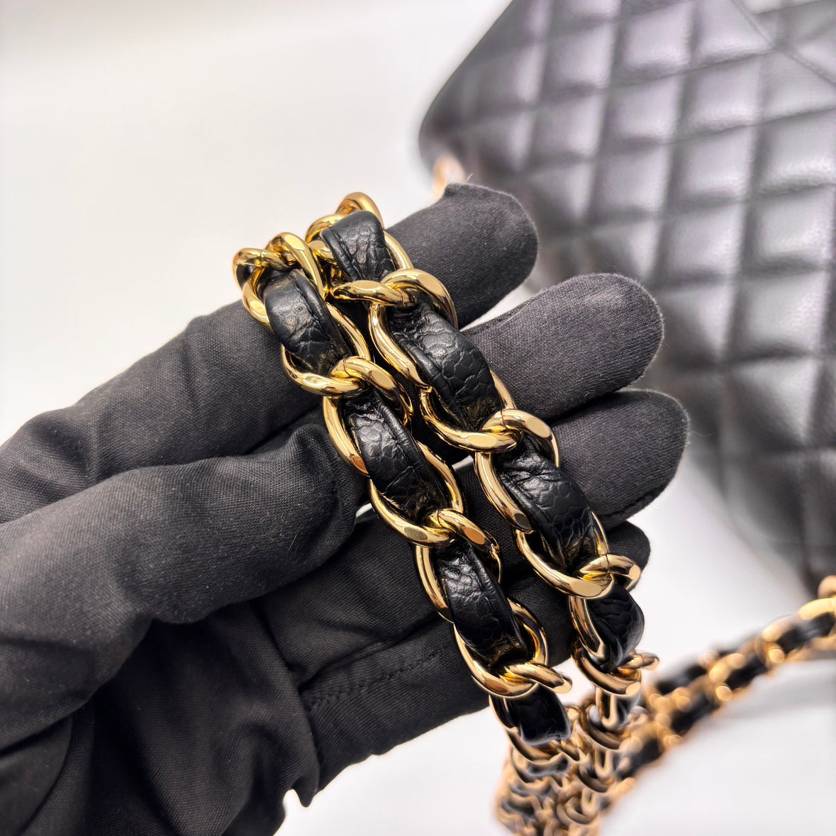 Chanel Black Caviar Classic Gold Hardware Large Shoulder Bag A58600 (V38550406HC)