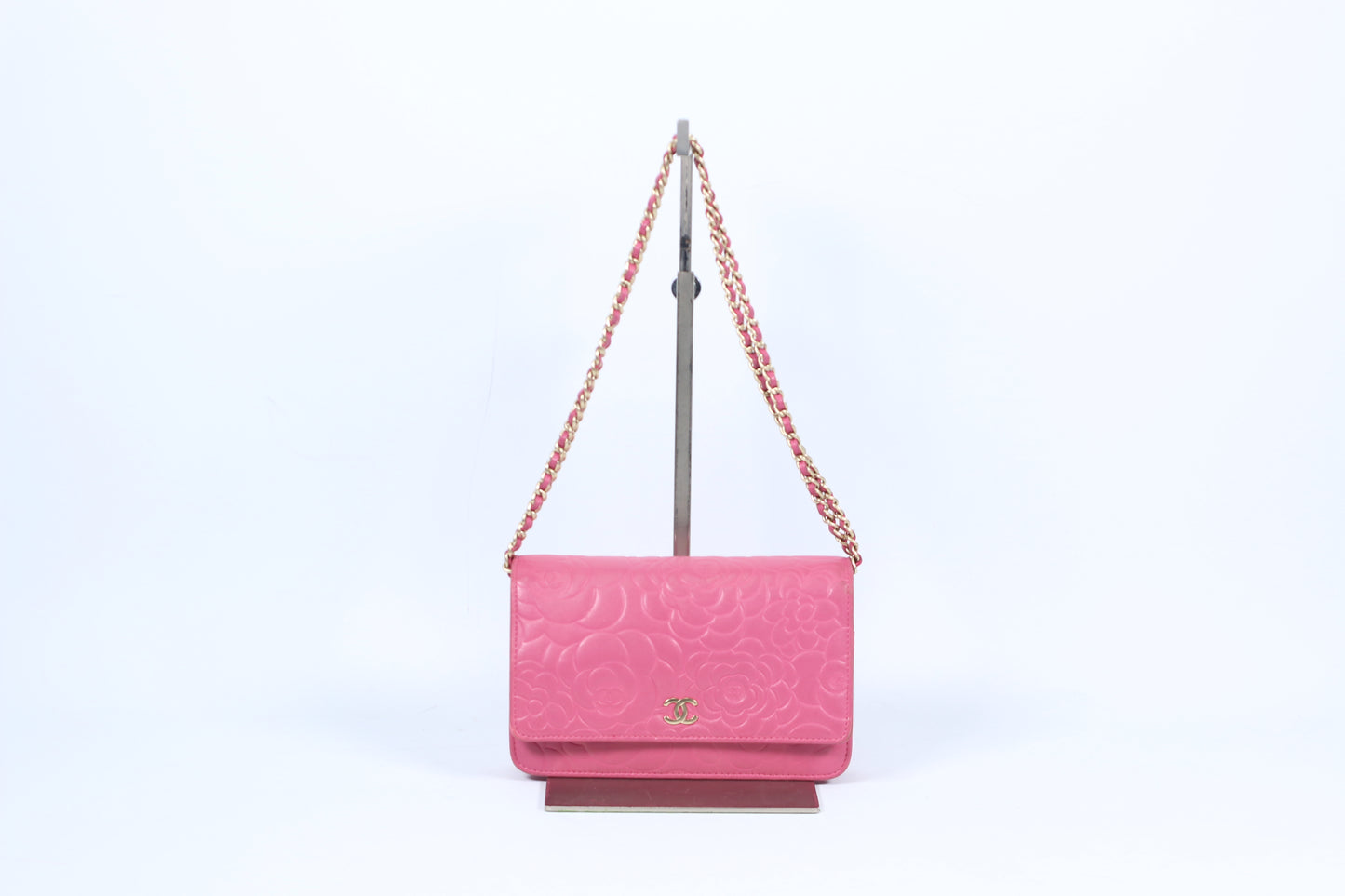 Chanel Pink Lambskin Camellia WOC Chain Mini Crossbody Bag A447421 (V3830425P)