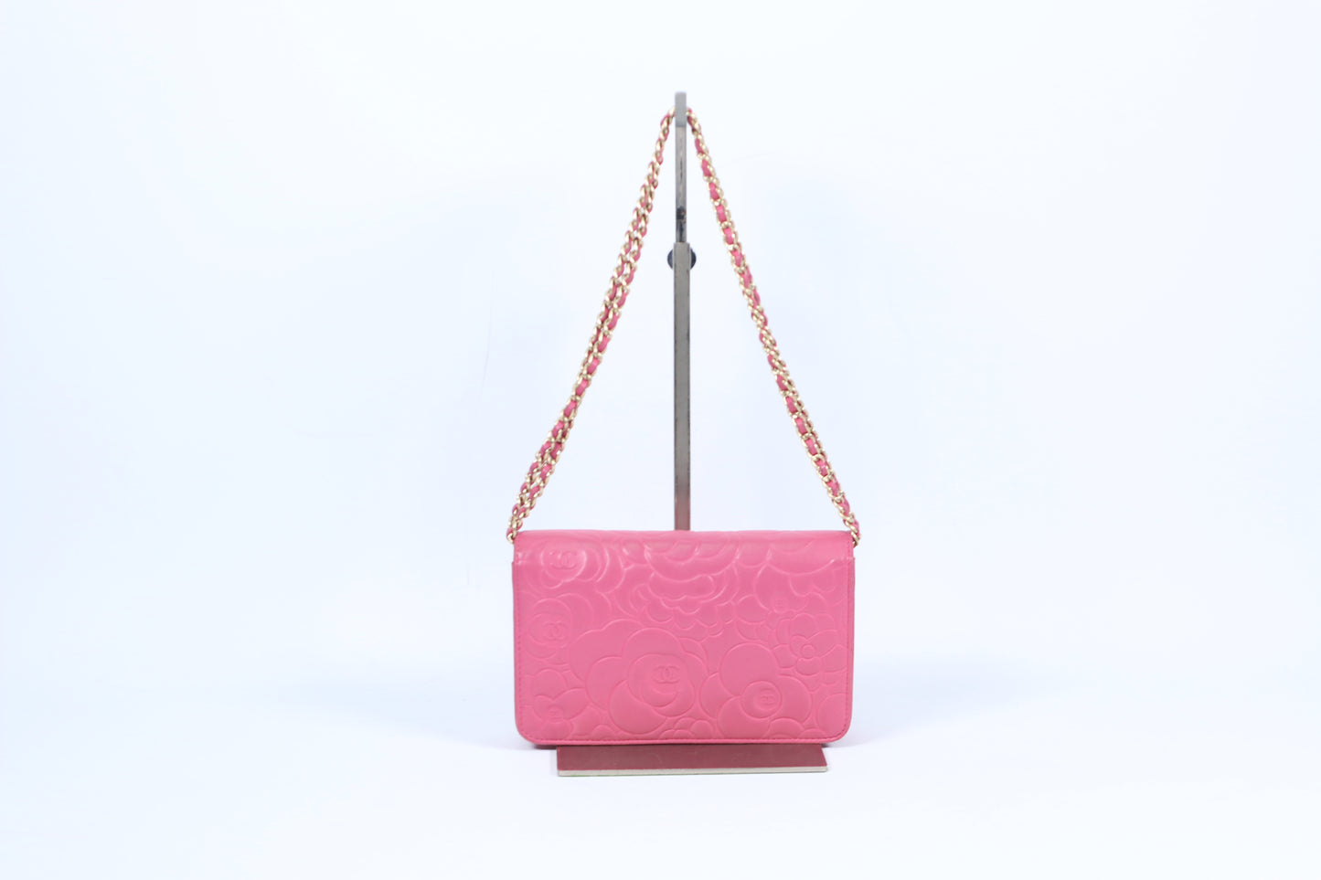 Chanel Pink Lambskin Camellia WOC Chain Mini Crossbody Bag A447421 (V3830425P)