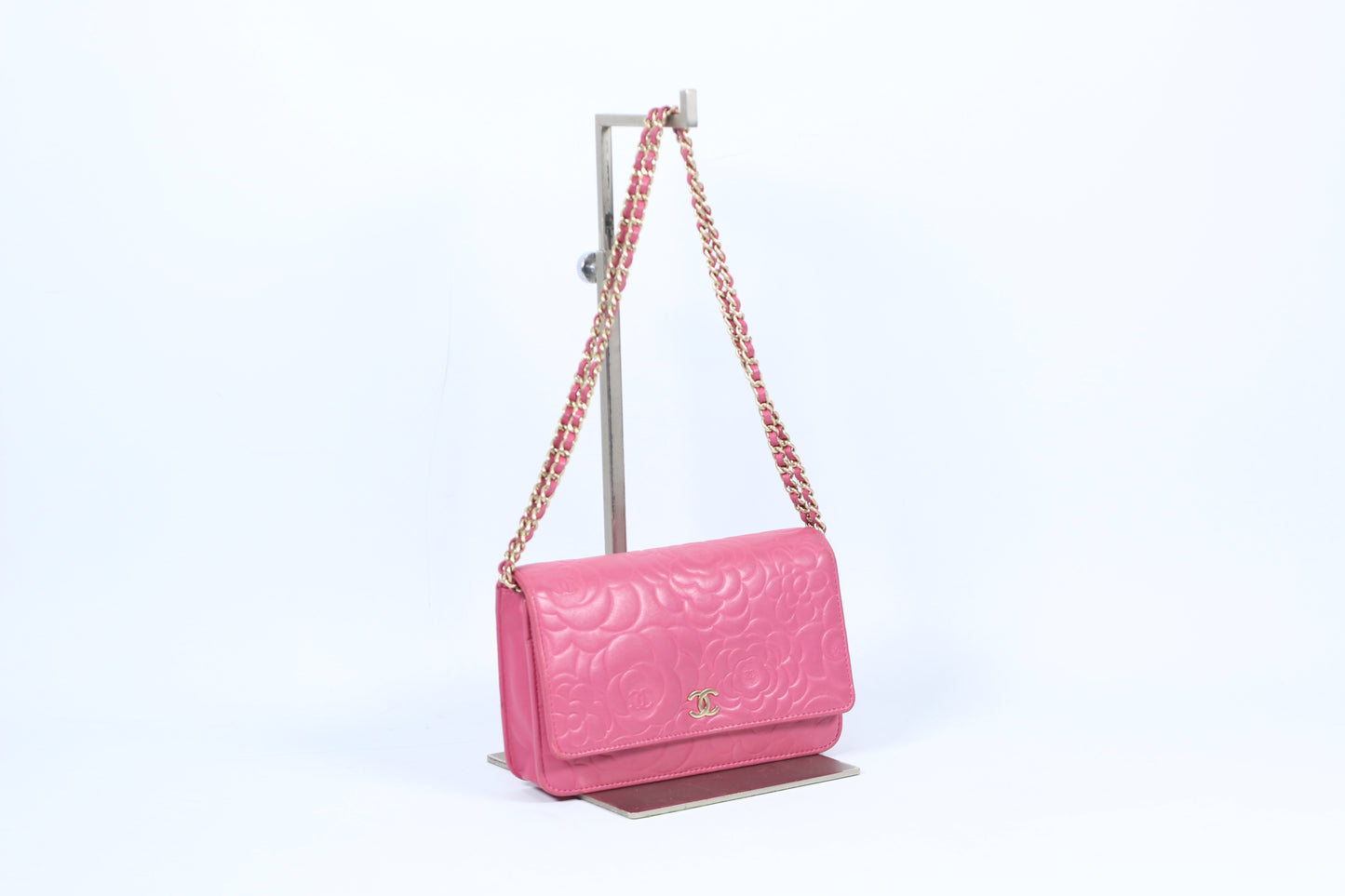 Chanel Pink Lambskin Camellia WOC Chain Mini Crossbody Bag A447421 (V3830425P)