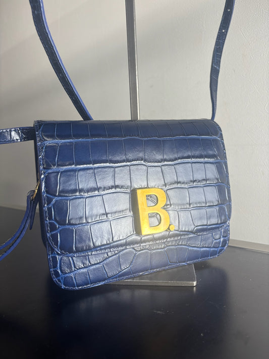 Balenciaga Crocodile Embossed Small B Bag