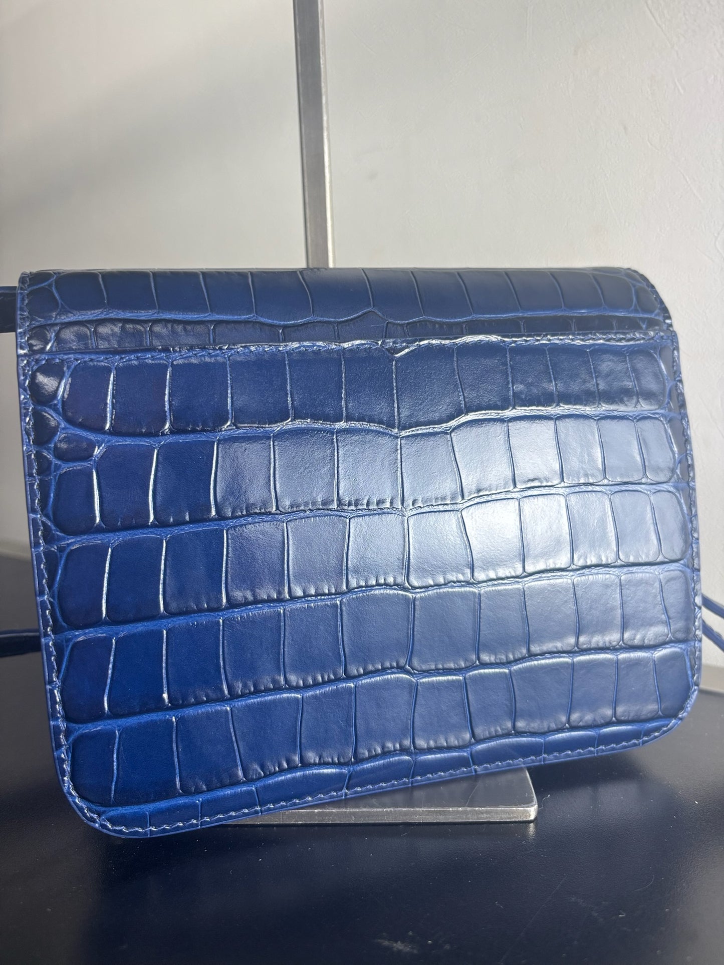 Balenciaga Crocodile Embossed Small B Bag