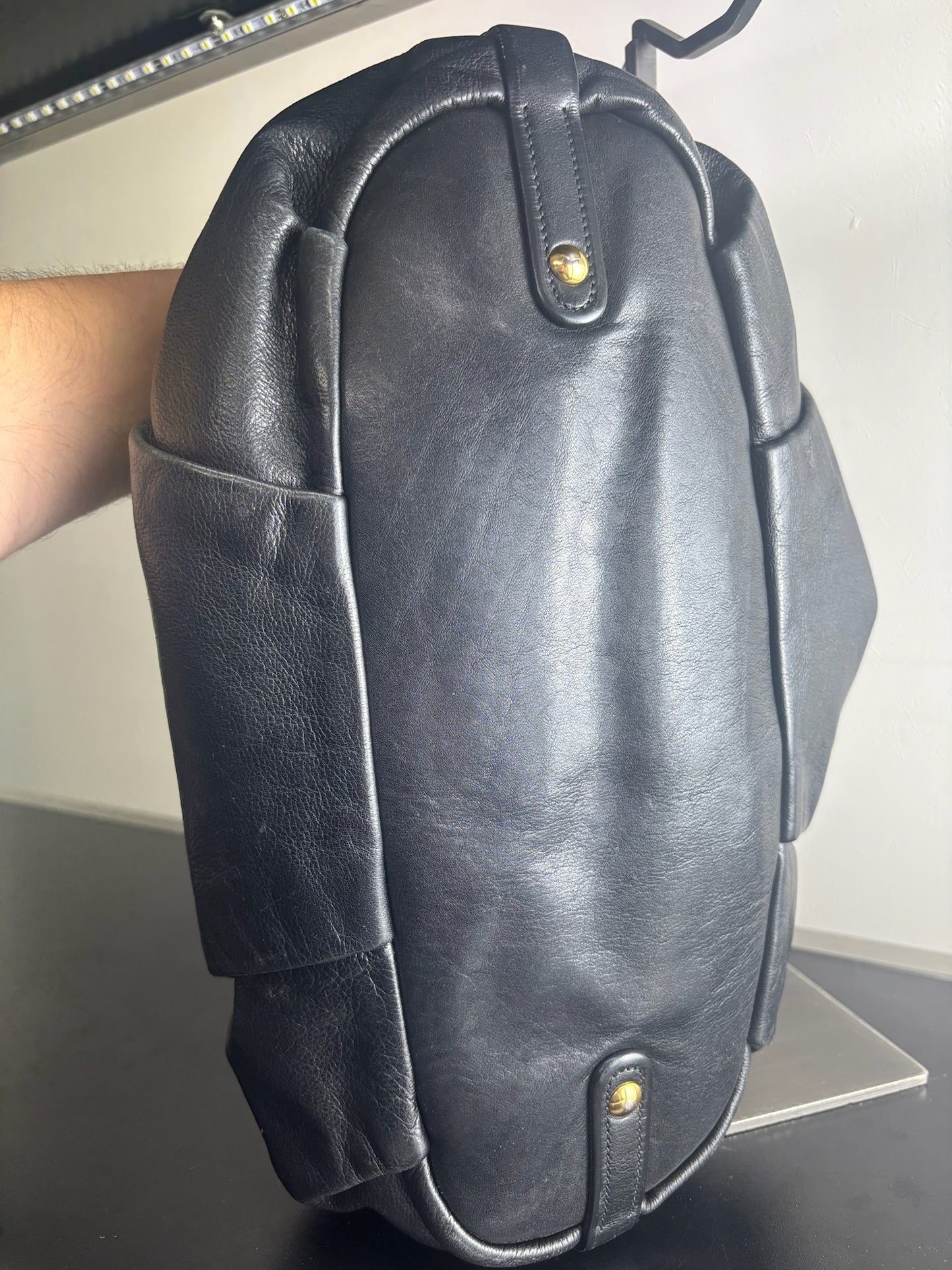 Prada Pleated Nappa Shoulder Bag