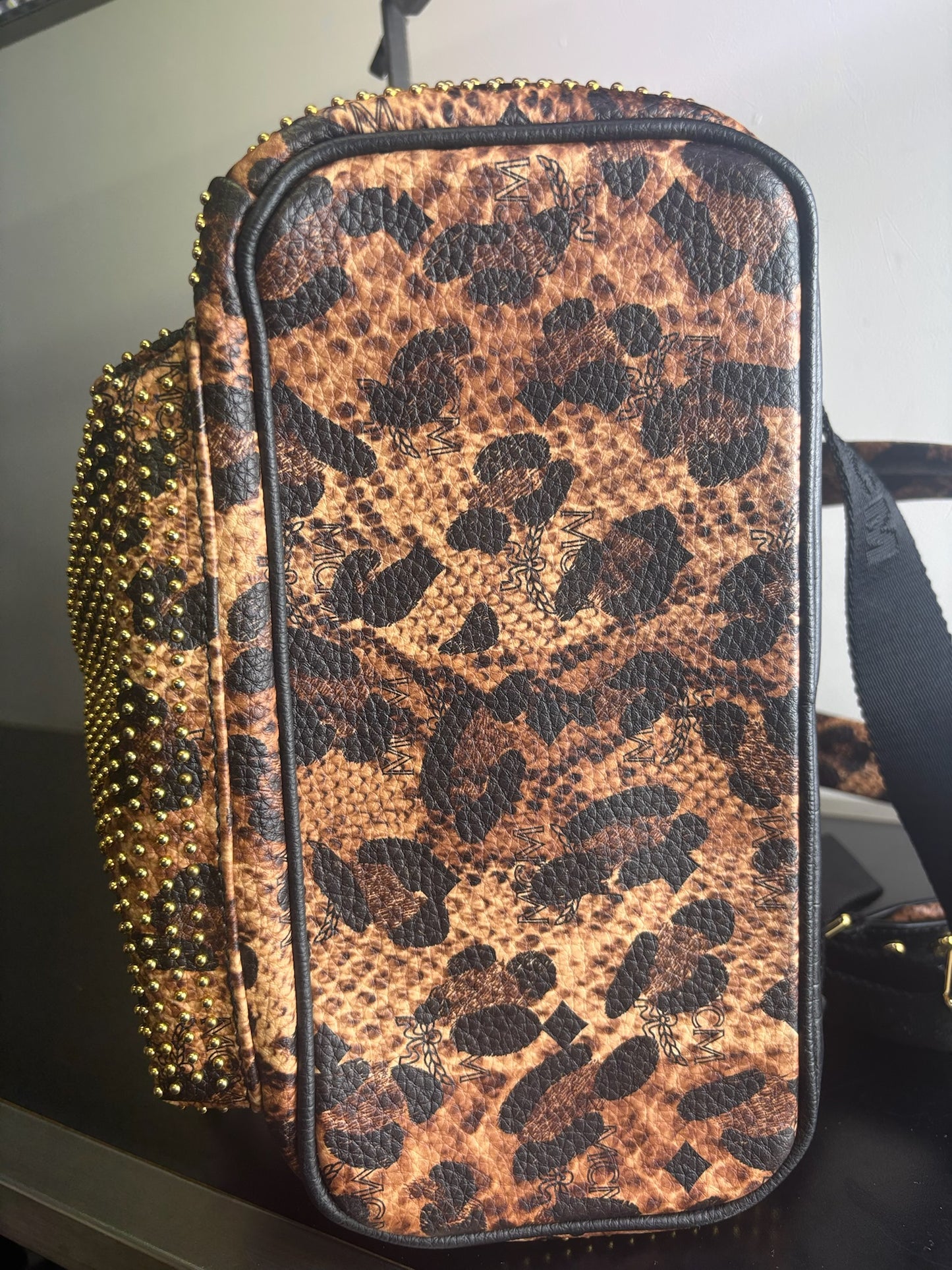MCM Stark Leopard Print Backpack
