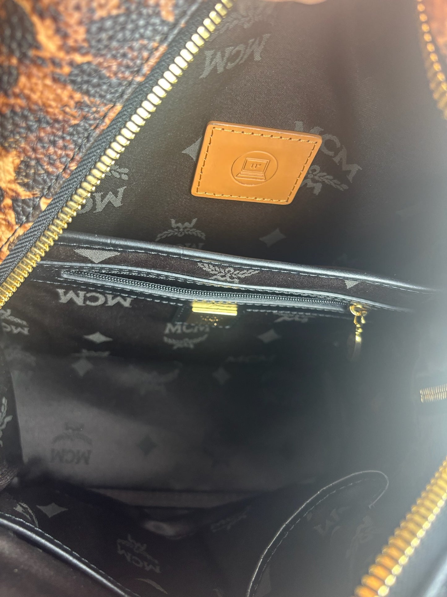 MCM Stark Leopard Print Backpack