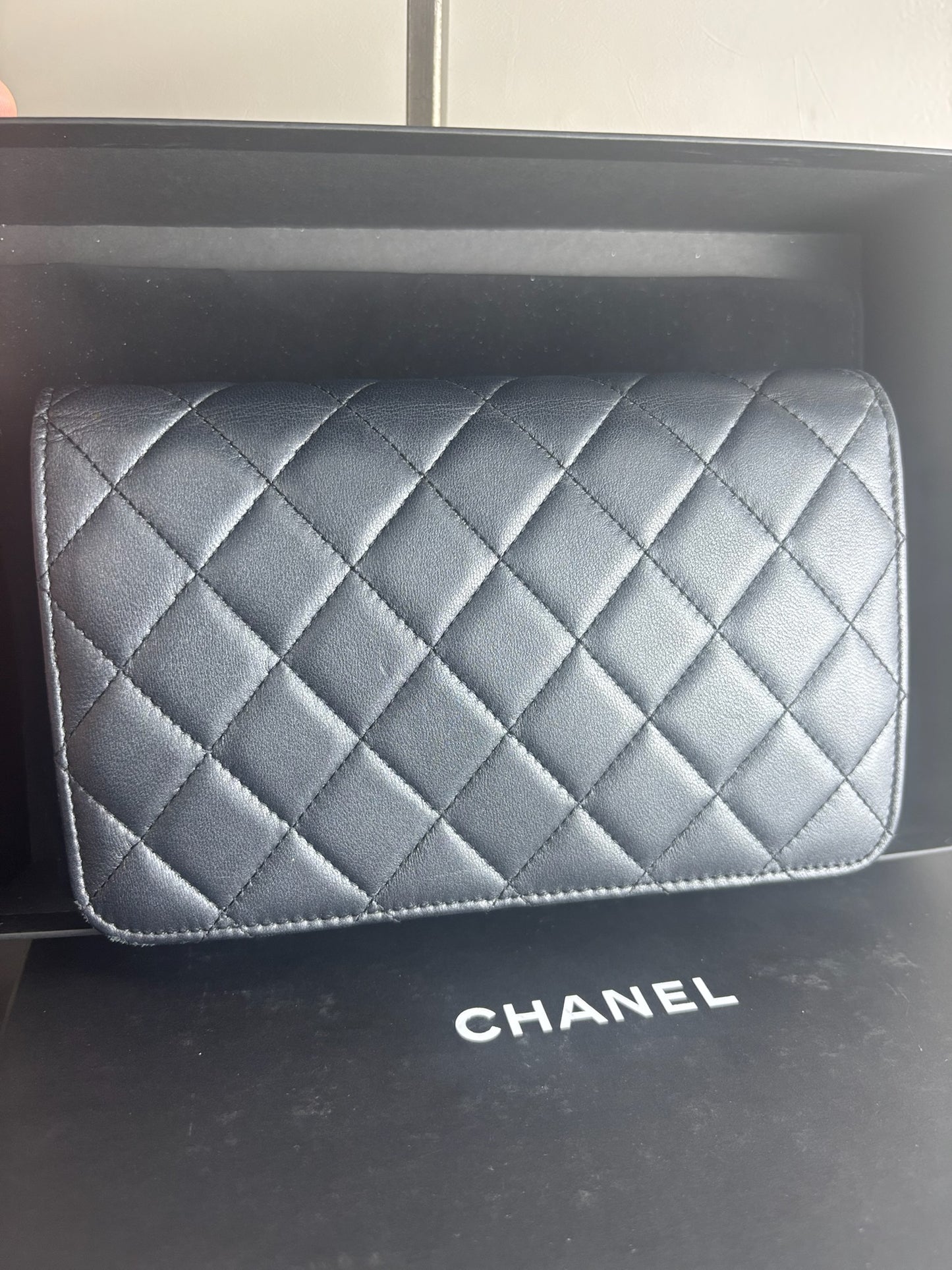 Chanel Metallic Lambskin Wallet on Chain