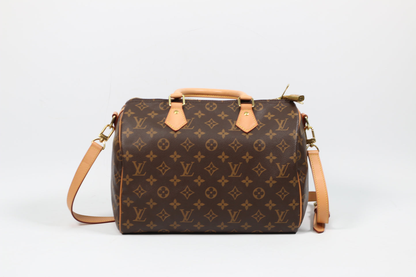 Louis Vuitton PVC Monogram Canvas Bandouliere Speedy 35 Shoulder Bag M41112 (V012120427H)