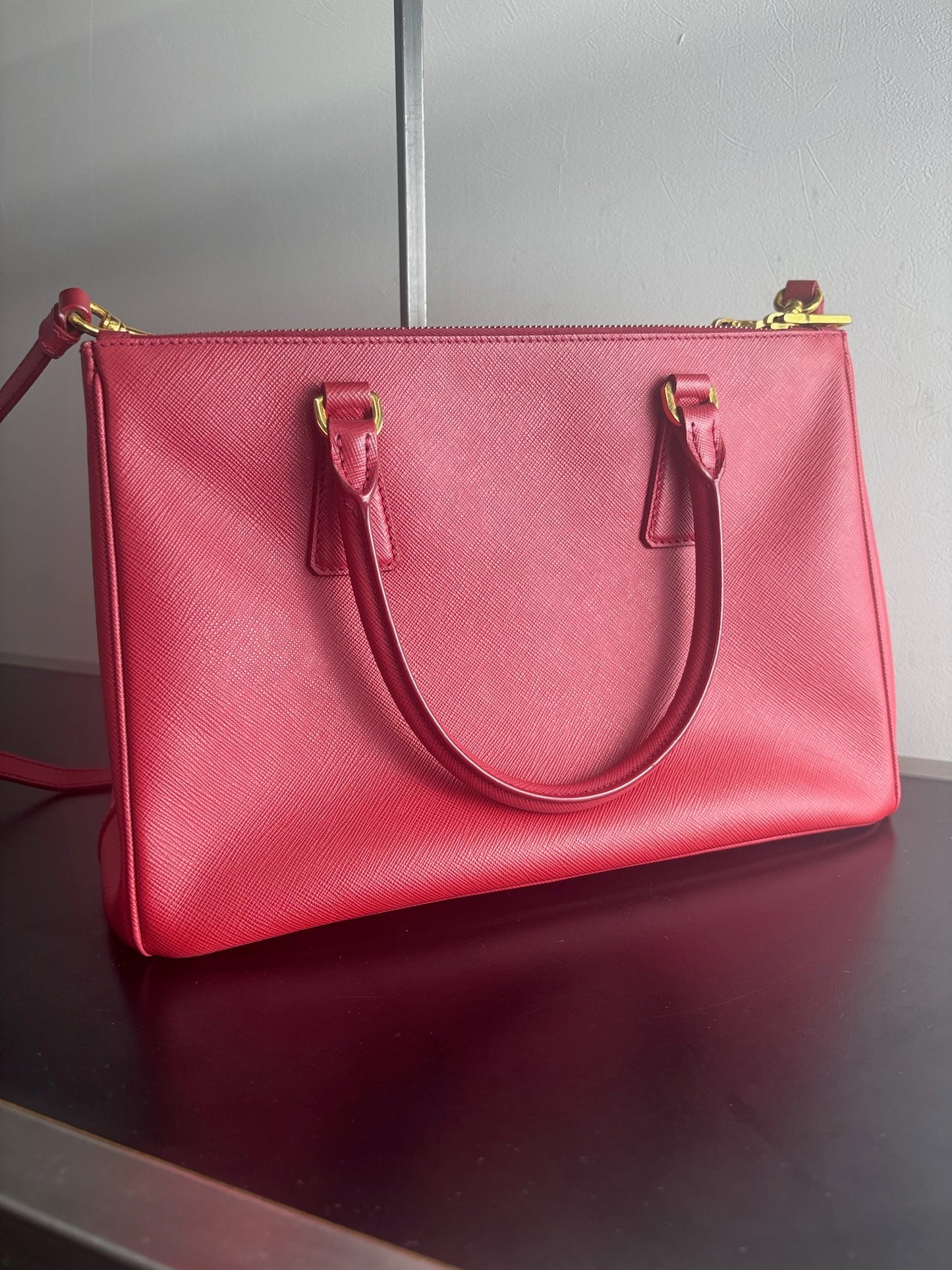 Prada Red Saffiano Galleria Handbag