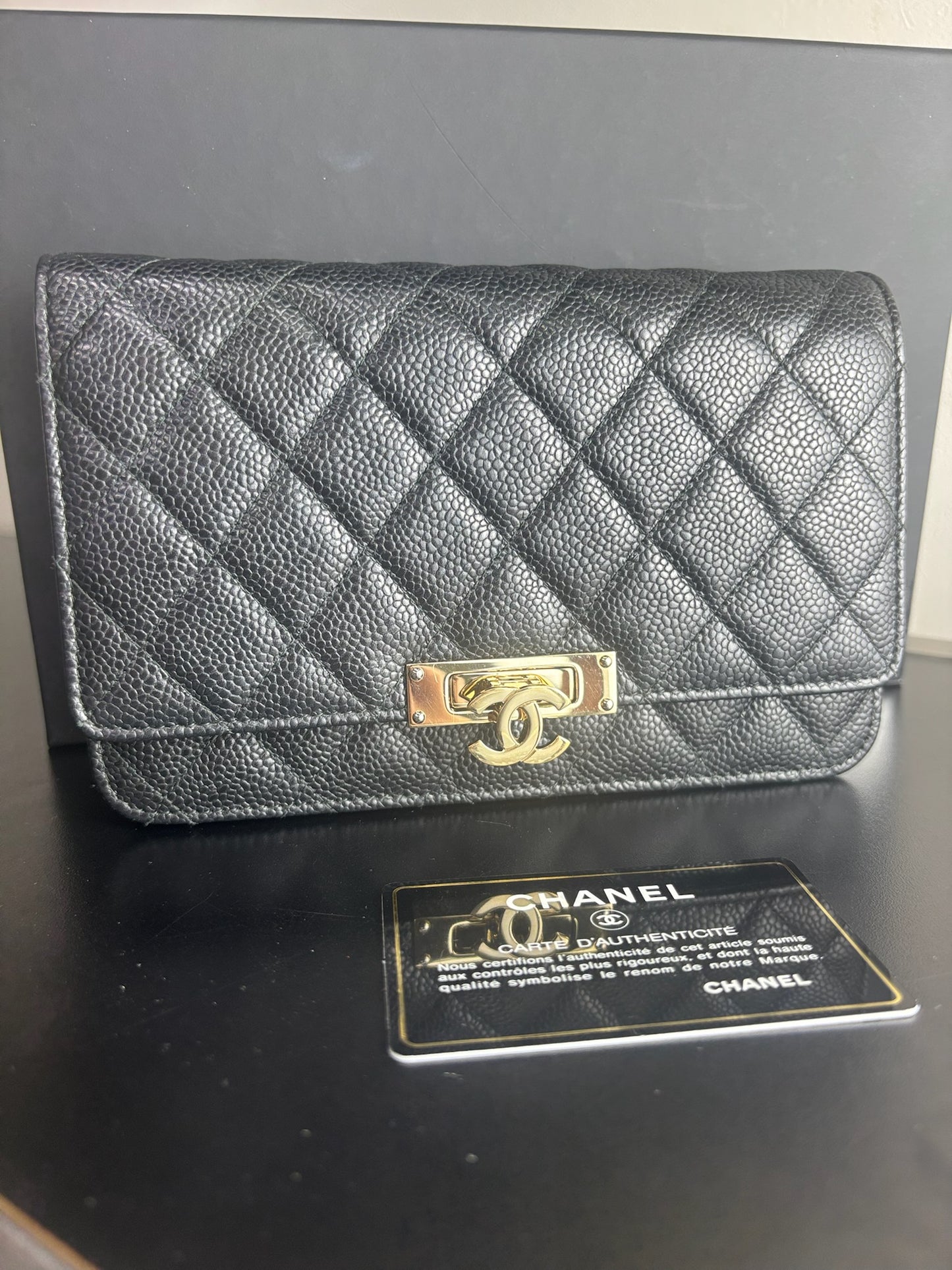 Chanel Quilted Leather Wallet on Chain
