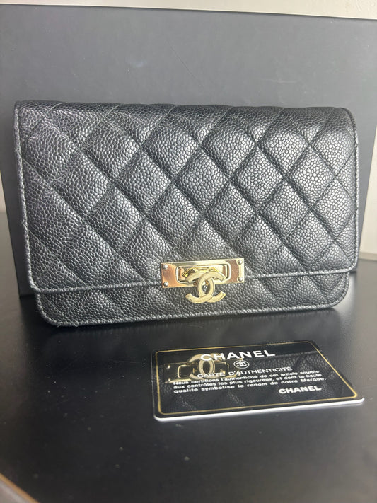 Chanel Quilted Leather Wallet on Chain
