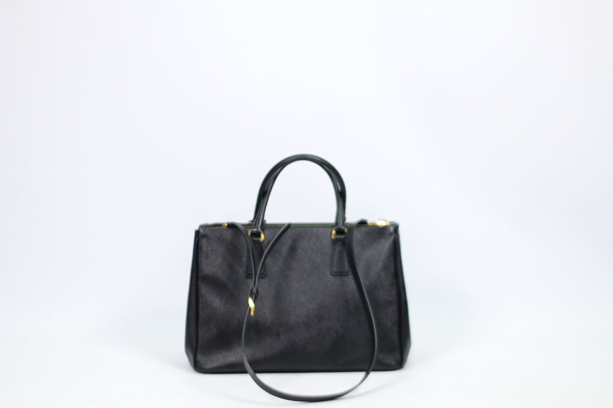 Prada Black Leather Saffiano Lux ONE Shoulder Bag BN2274