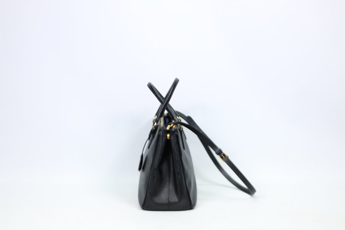 Prada Black Leather Saffiano Lux ONE Shoulder Bag BN2274