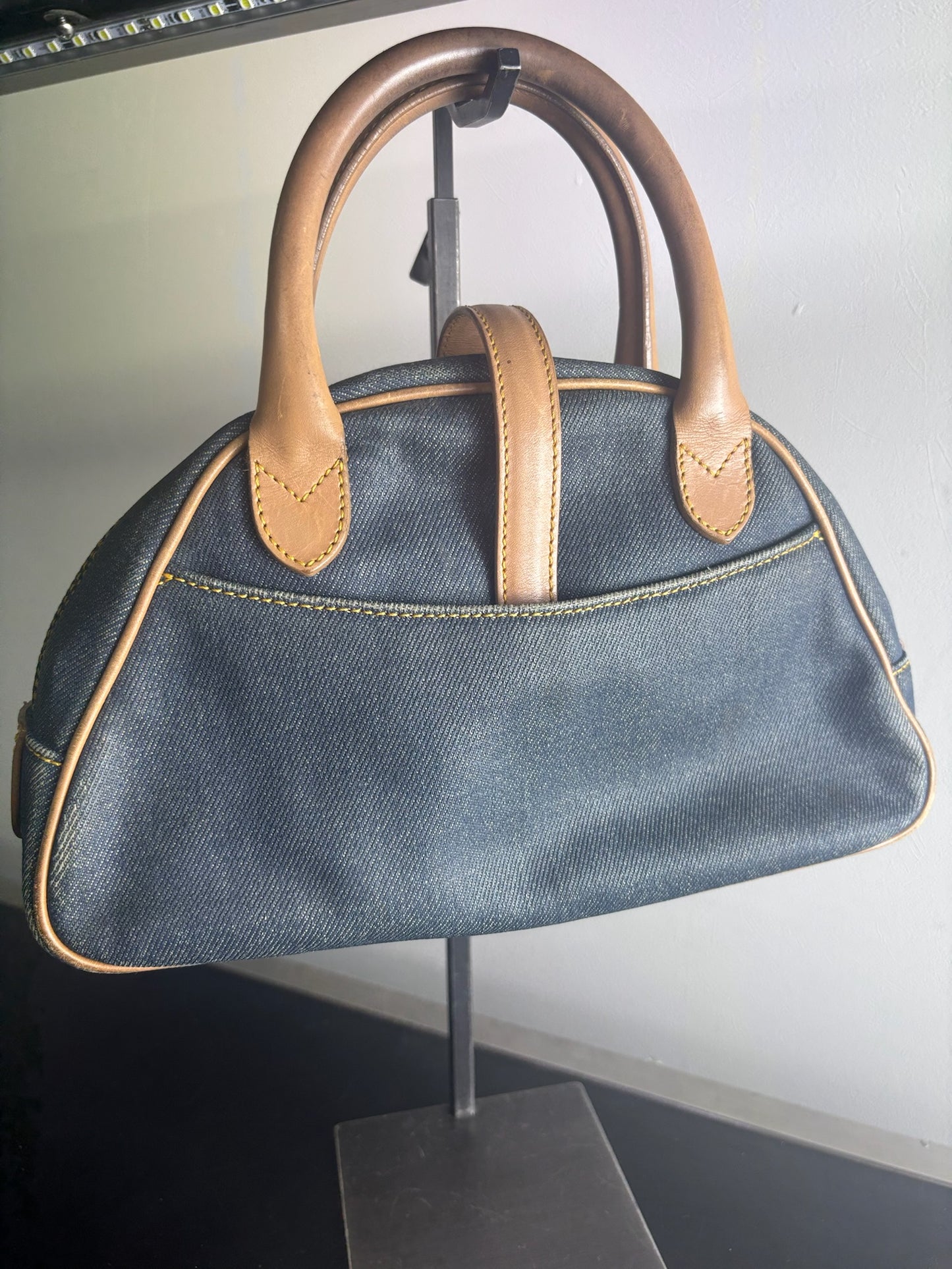 Christian Dior Denim Double Saddle Dome Bag