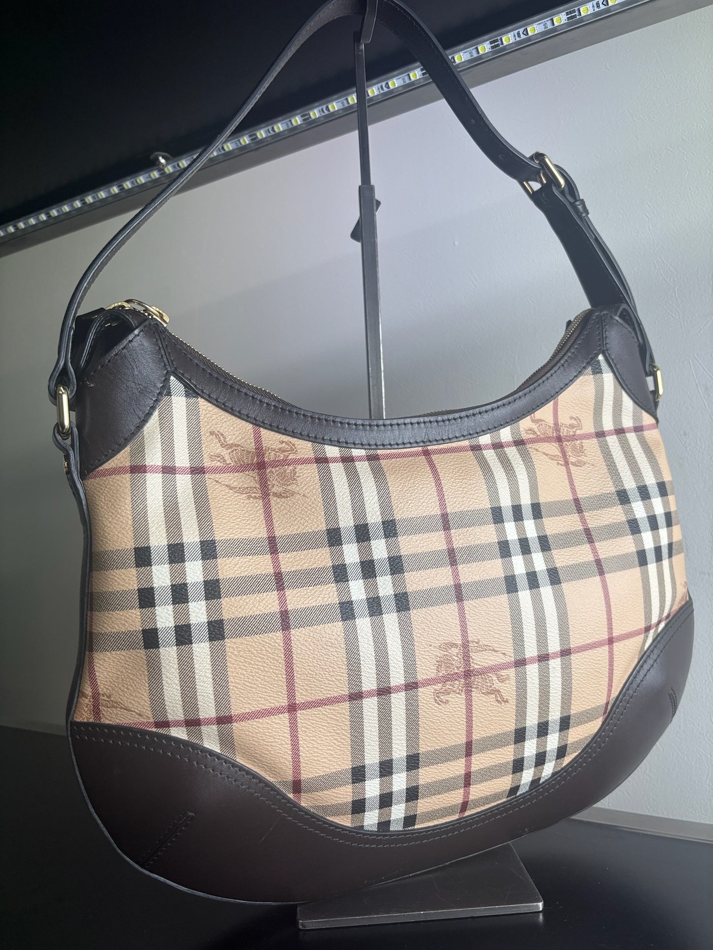 Burberry Haymarket Check Hobo Bag