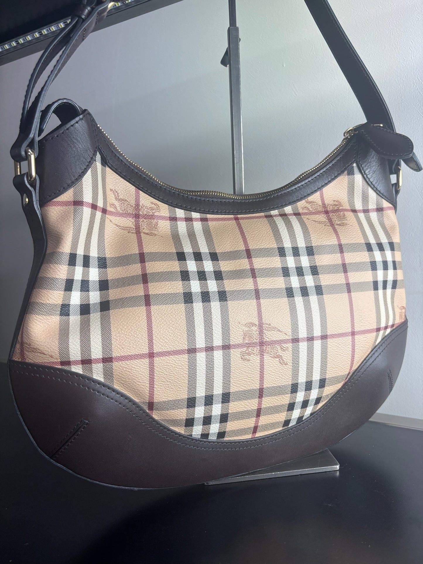 Burberry Haymarket Check Hobo Bag