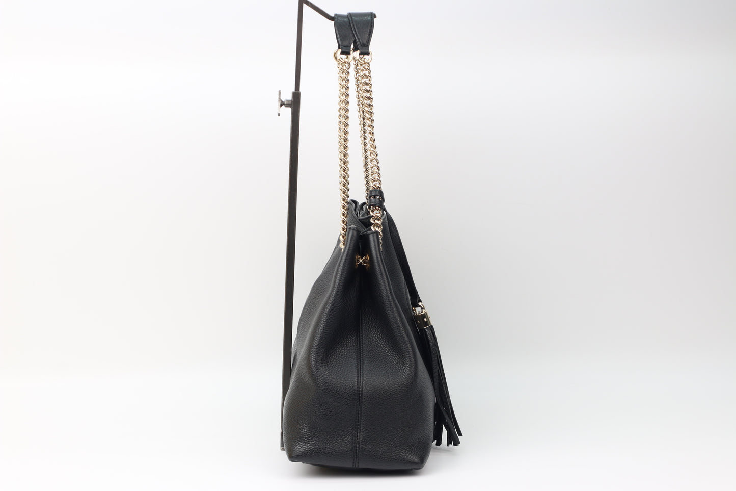 Gucci Black Leather Gold Hardware Soho Tassel One Shoulder Bag 308982 (V72050202H)