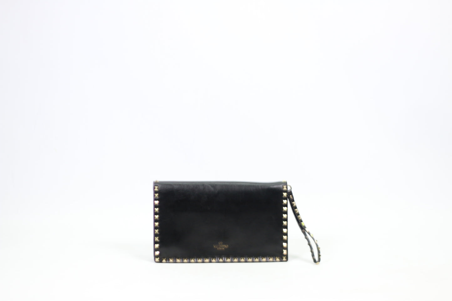 Valentino Black Leather Rockstud ONE Clutch IW2B0399