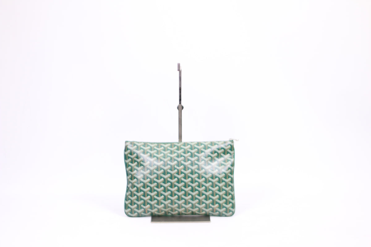 Goyard Green PVC Goyardine Senat MM Clutch
