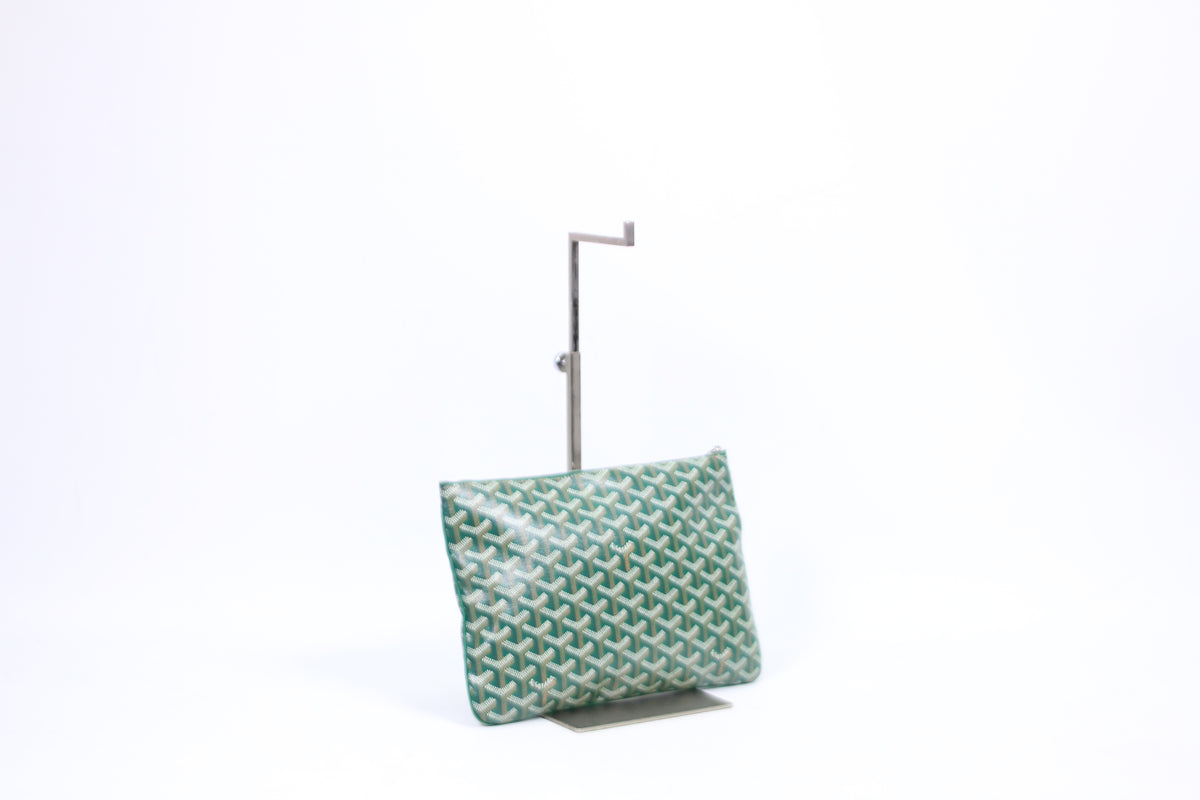 Goyard Green PVC Goyardine Senat MM Clutch