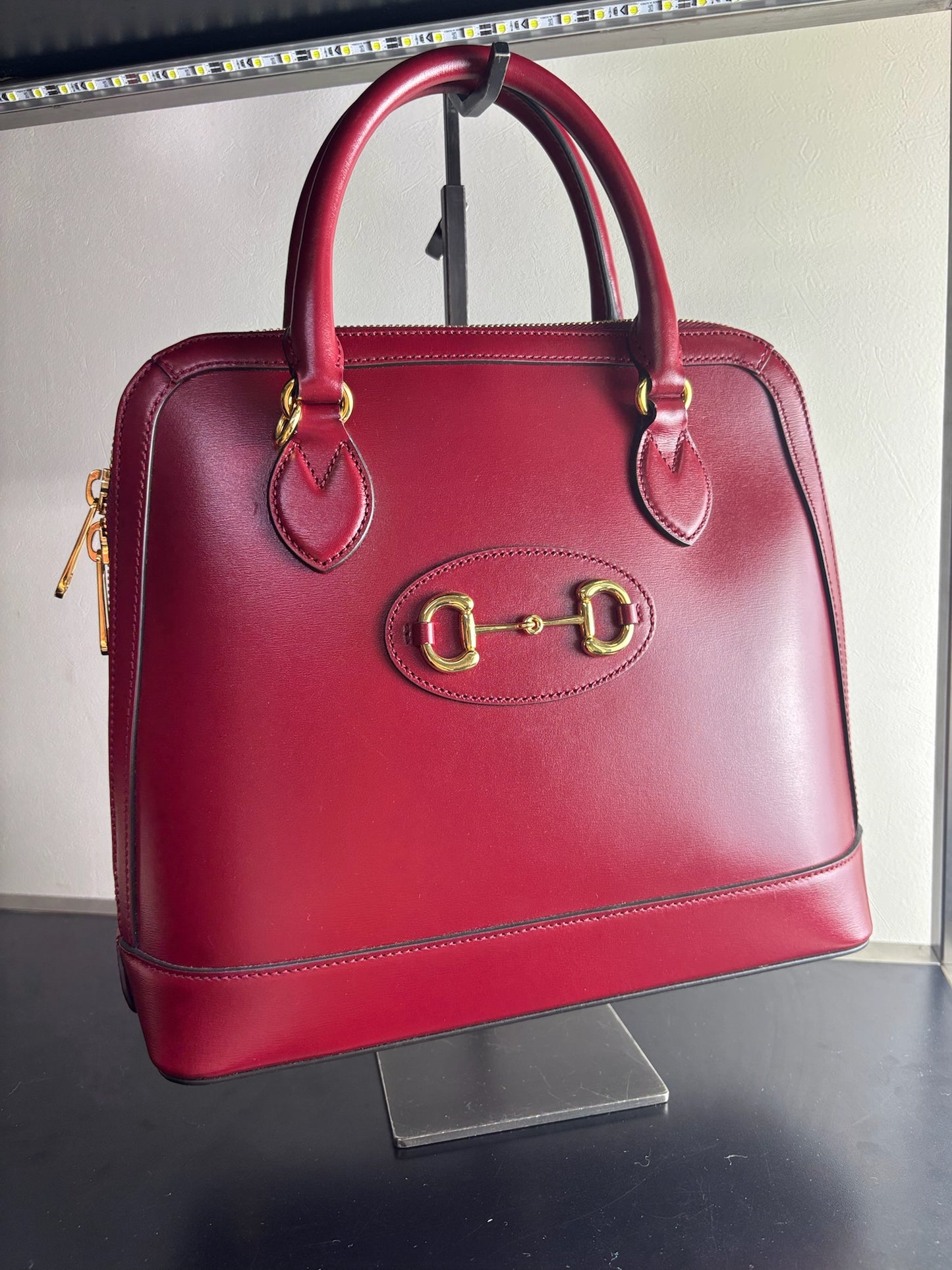 Gucci Red 1955 Horsebit Top Handle Bag