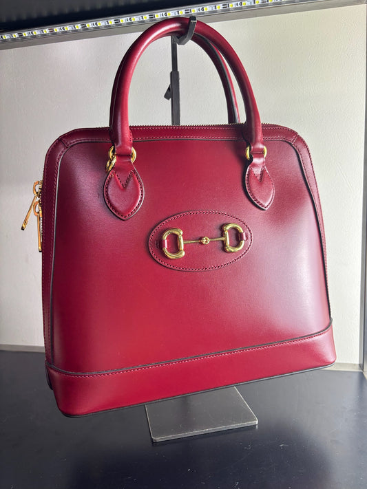 Gucci Red 1955 Horsebit Top Handle Bag
