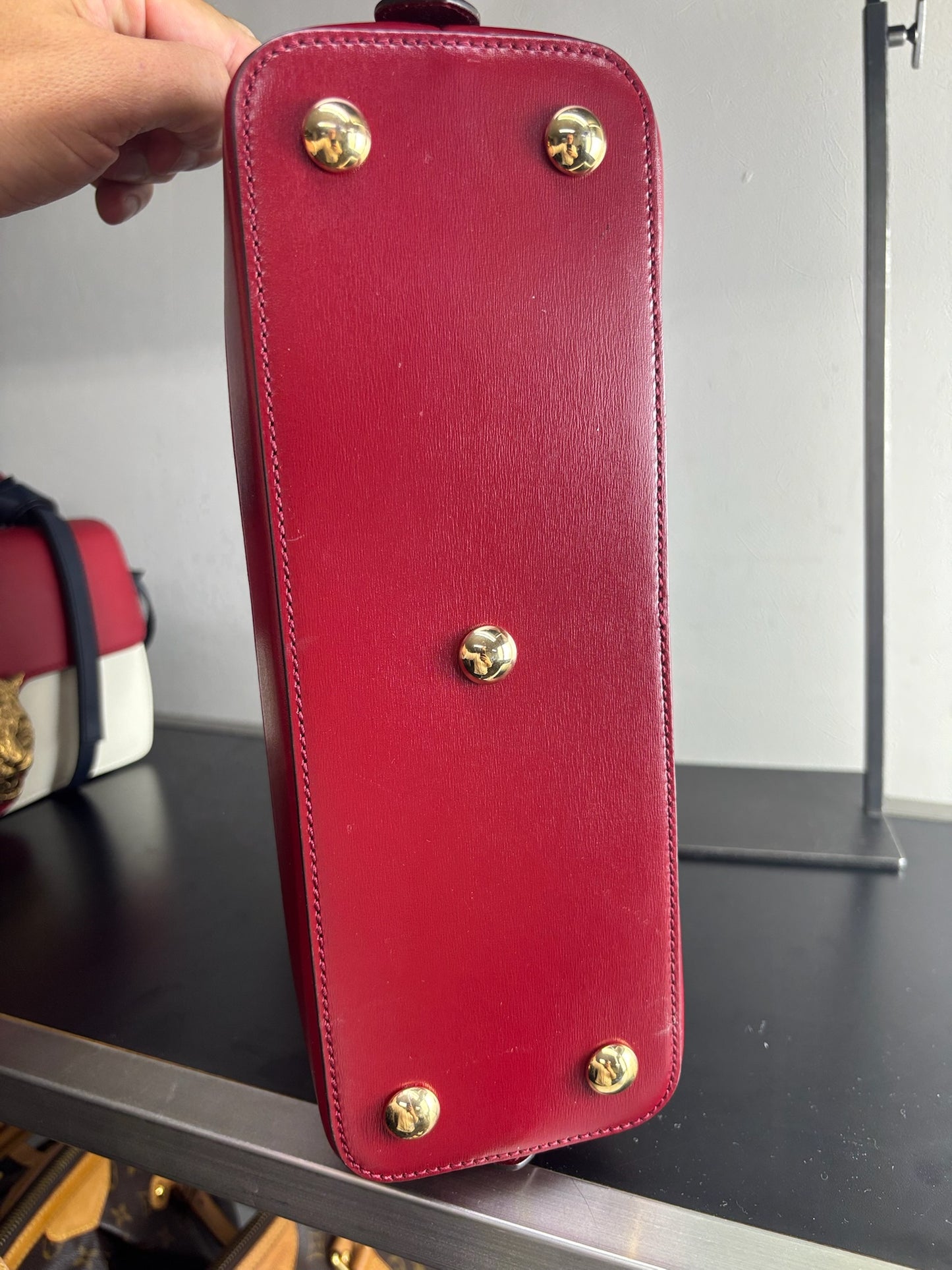 Gucci Red 1955 Horsebit Top Handle Bag