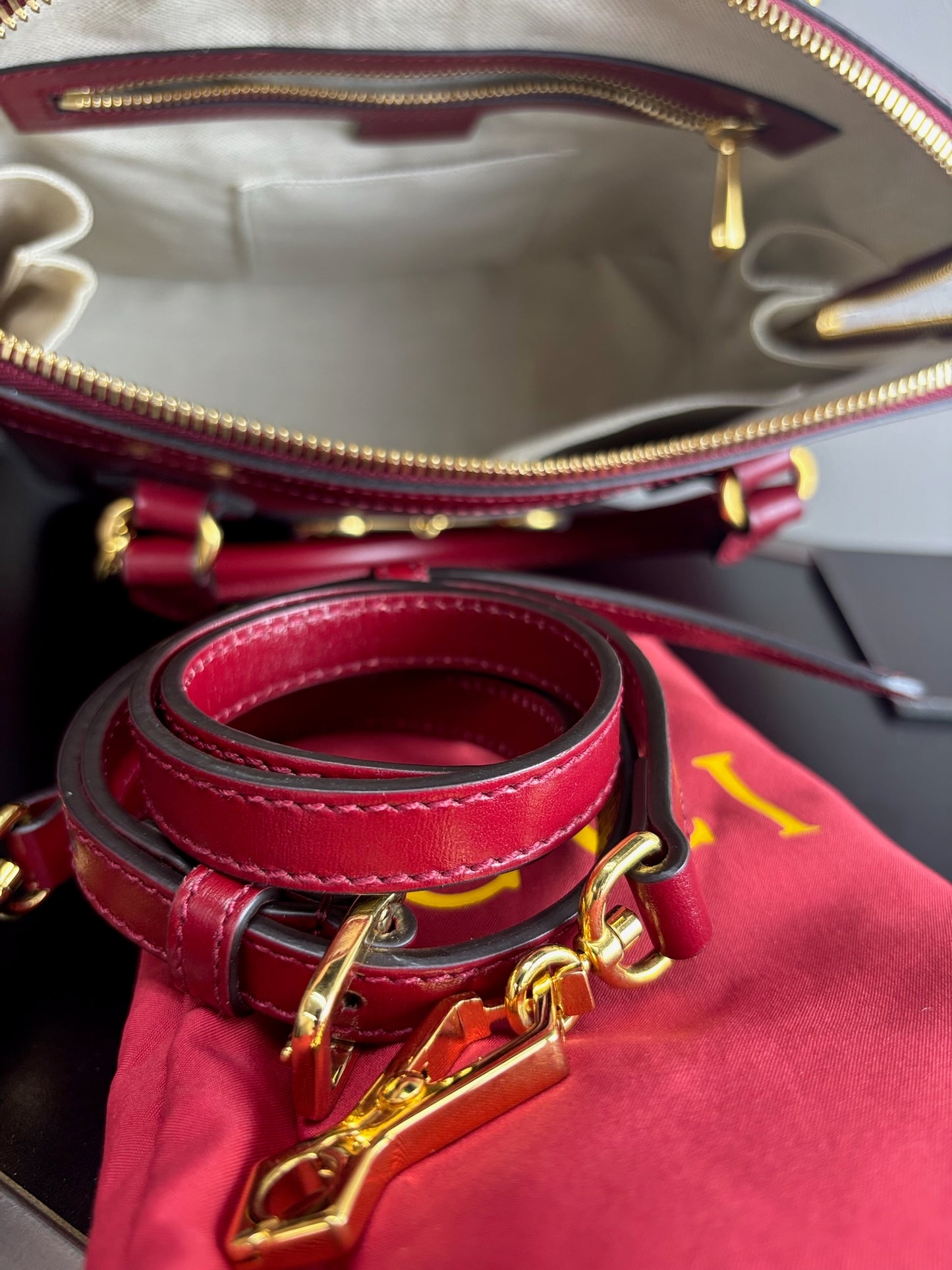 Gucci Red 1955 Horsebit Top Handle Bag
